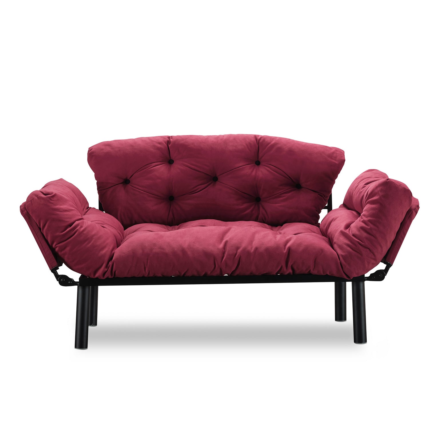 Nitta Maroon Two-Seater Sofa Bed