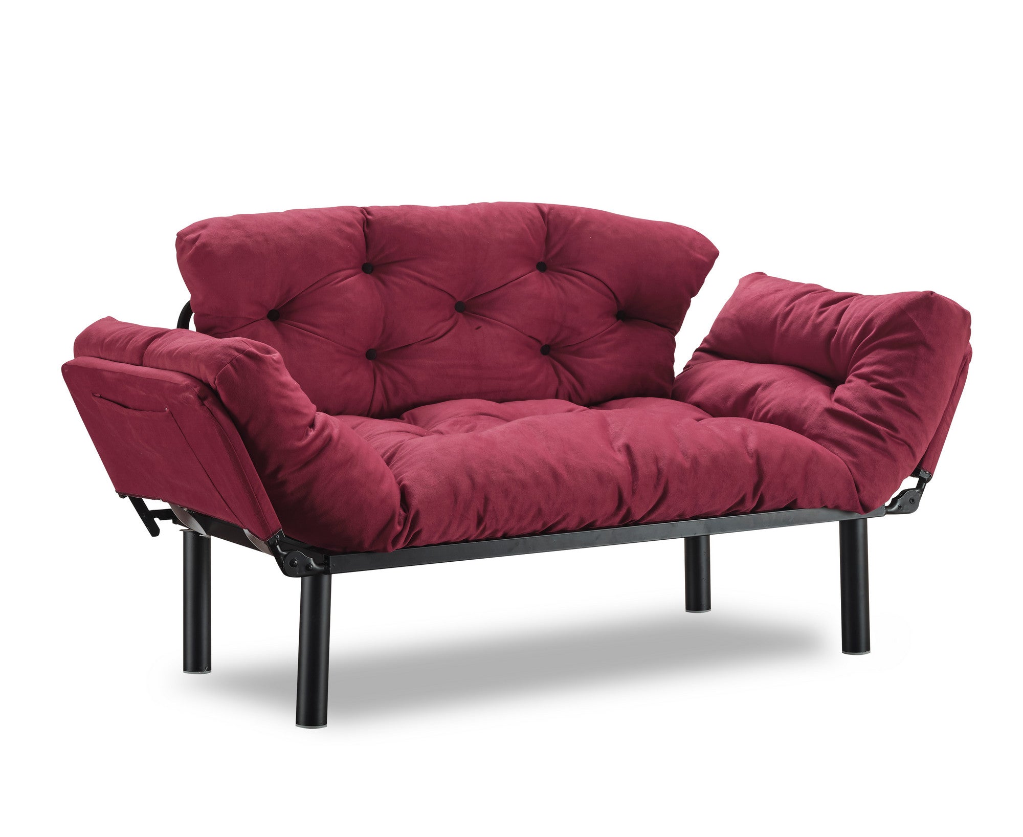 Nitta Maroon Two-Seater Sofa Bed