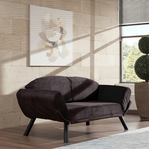 Genzo Black Two-Seater Sofa Bed