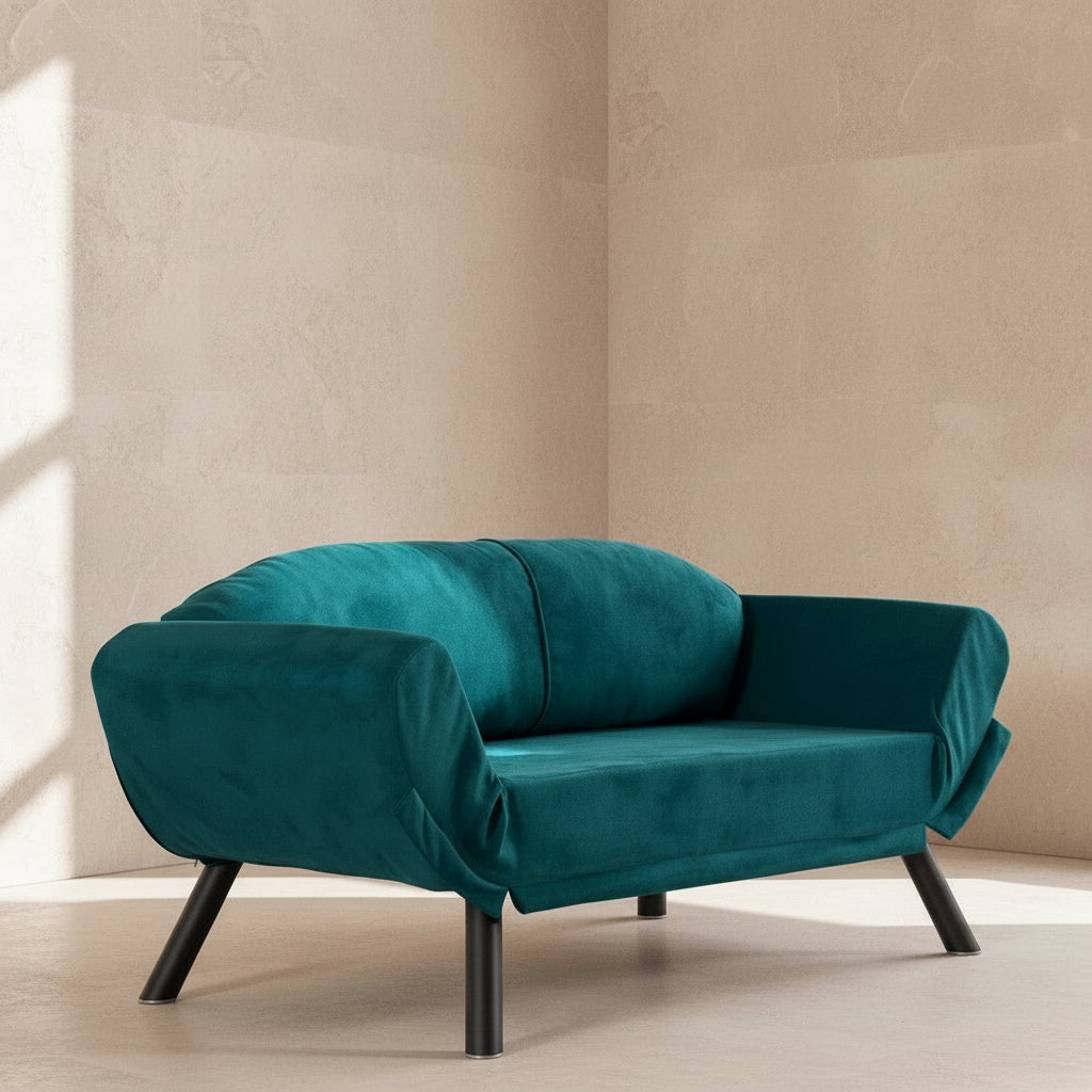 Genzo Petrol blue TwoSeater Sofa Bed