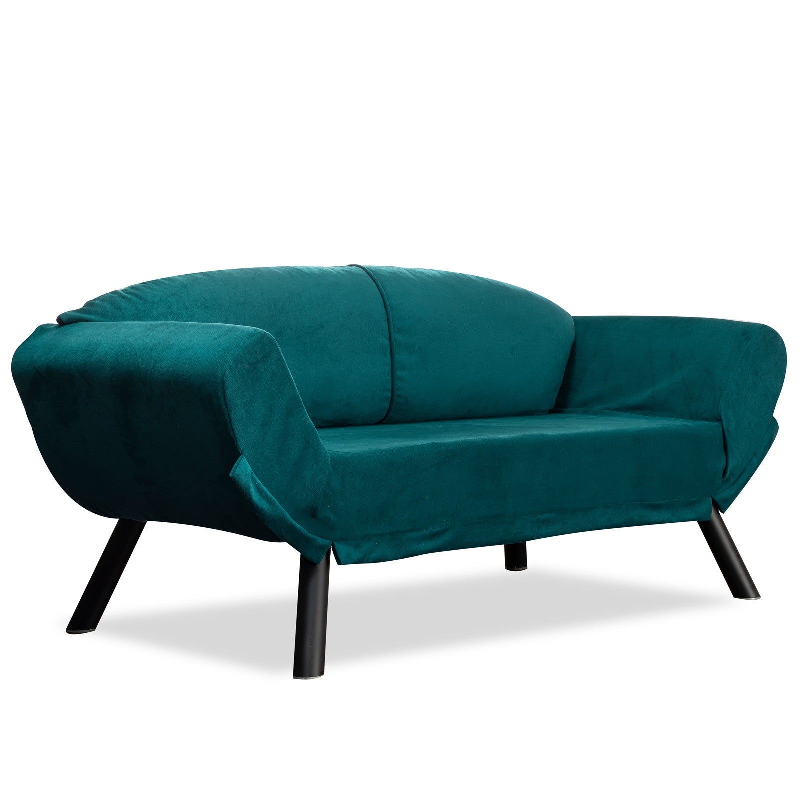 Genzo Petrol blue Two-Seater Sofa Bed