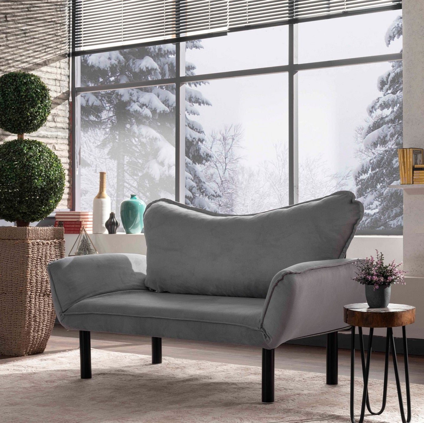 Chatto Grey Two-Seater Sofa Bed
