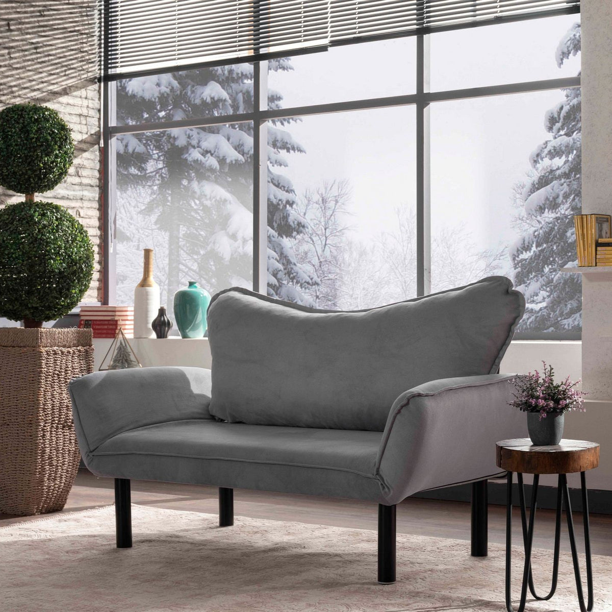Chatto Grey TwoSeater Sofa Bed