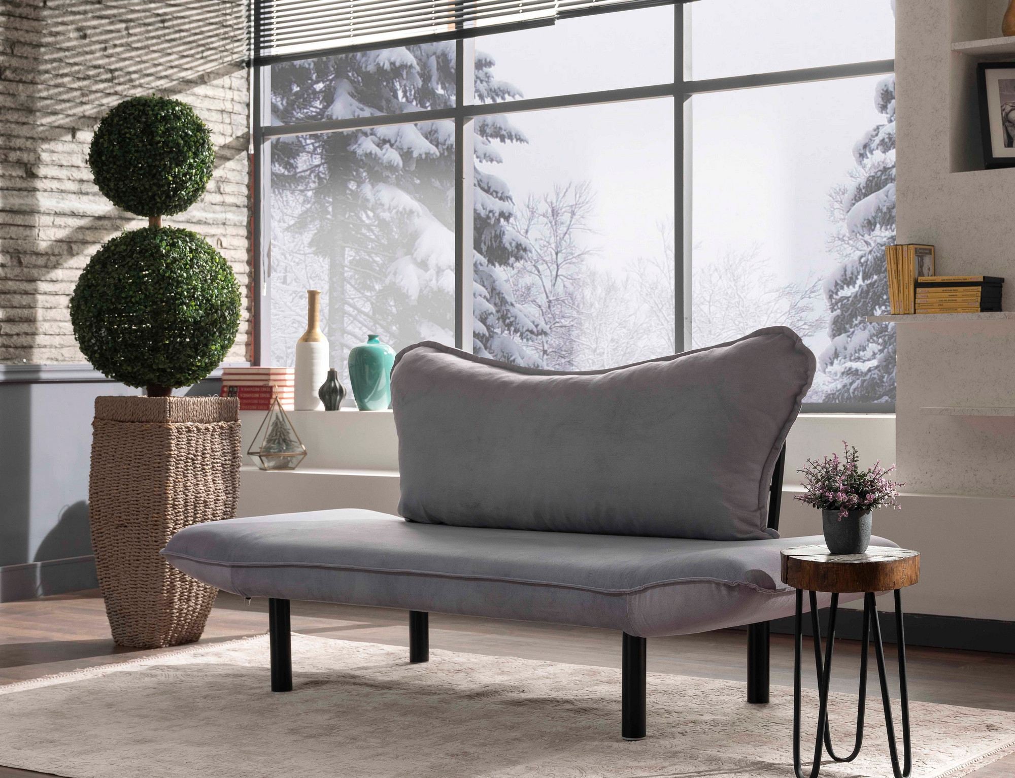 Chatto Grey Two-Seater Sofa Bed