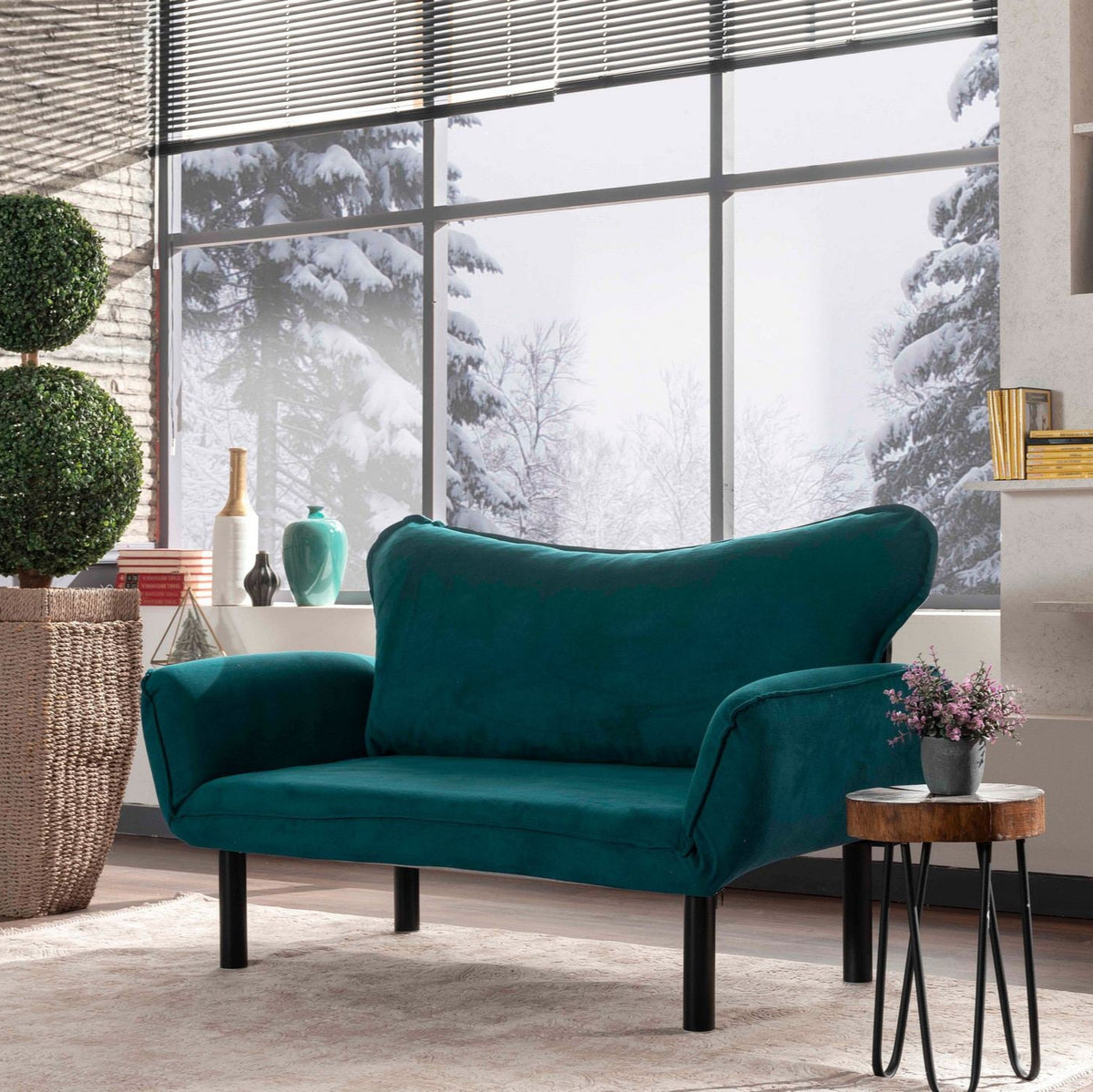 Chatto Petrol blue TwoSeater Sofa Bed