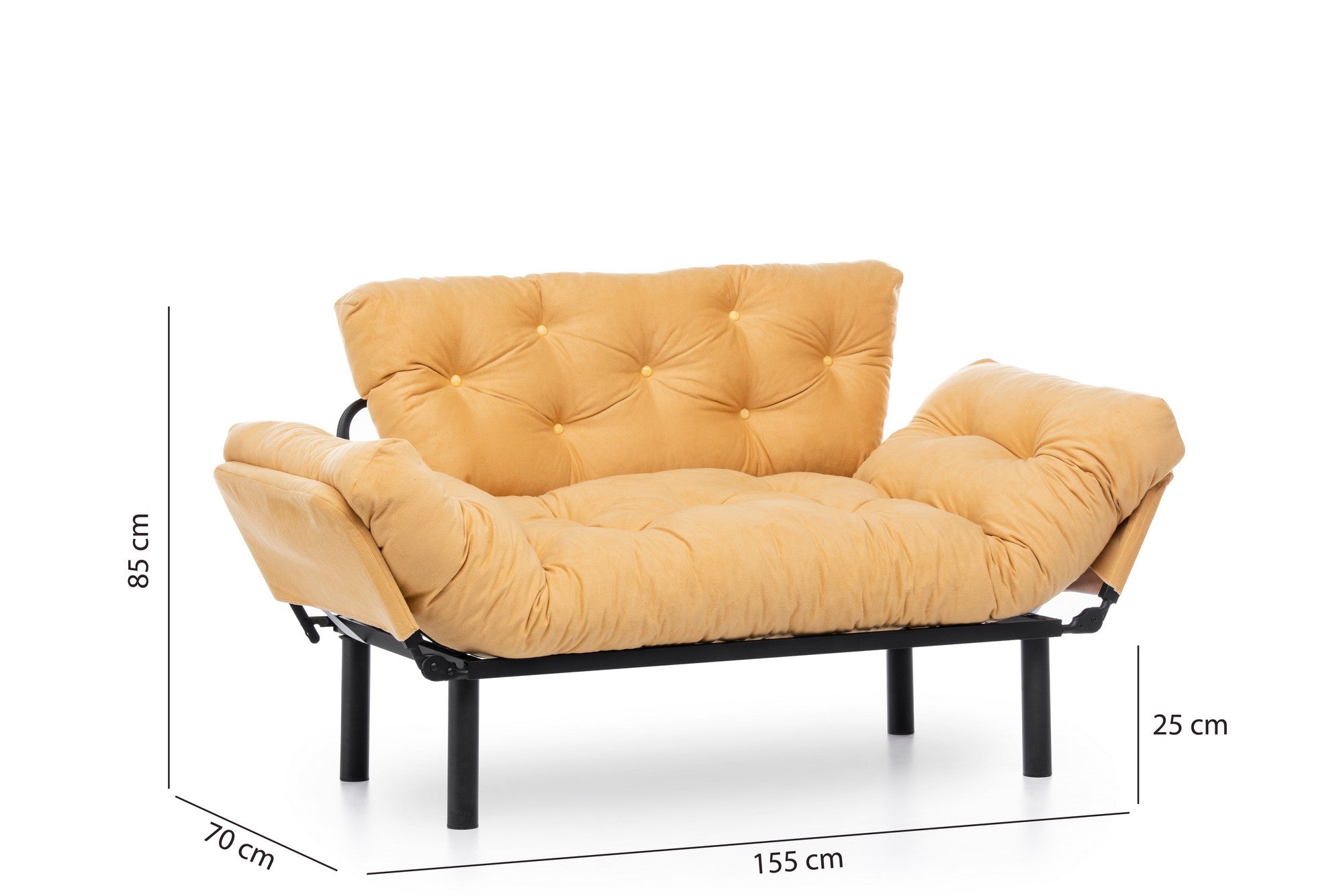 Nitta Mustard Two-Seater Sofa Bed