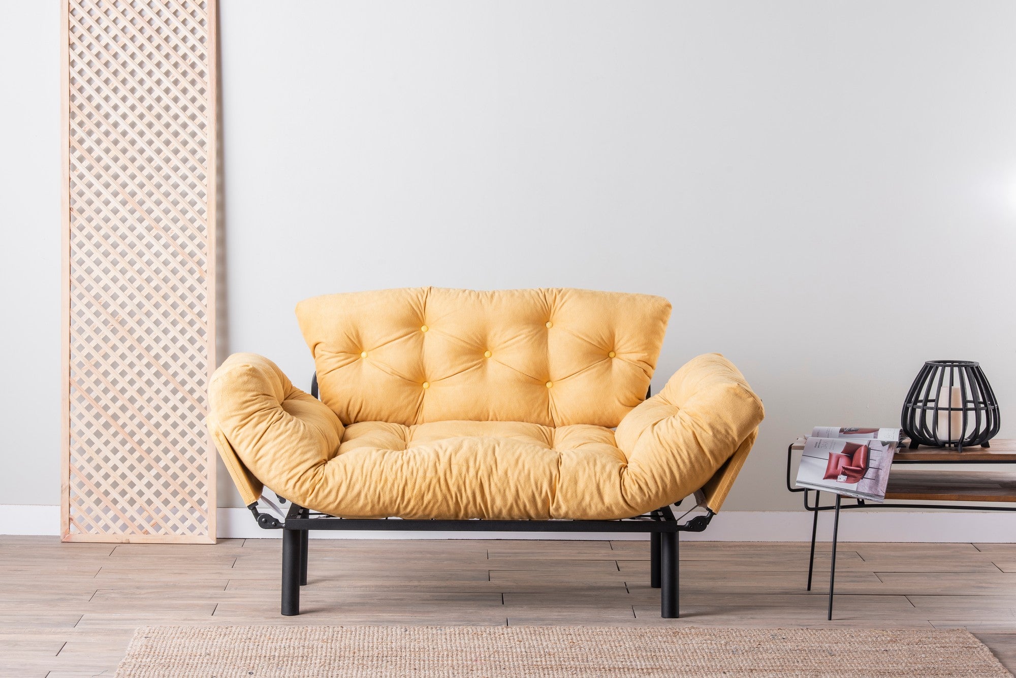 Nitta Mustard Two-Seater Sofa Bed