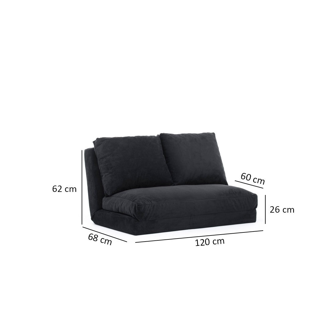 Taida Black Two-Seater Sofa Bed