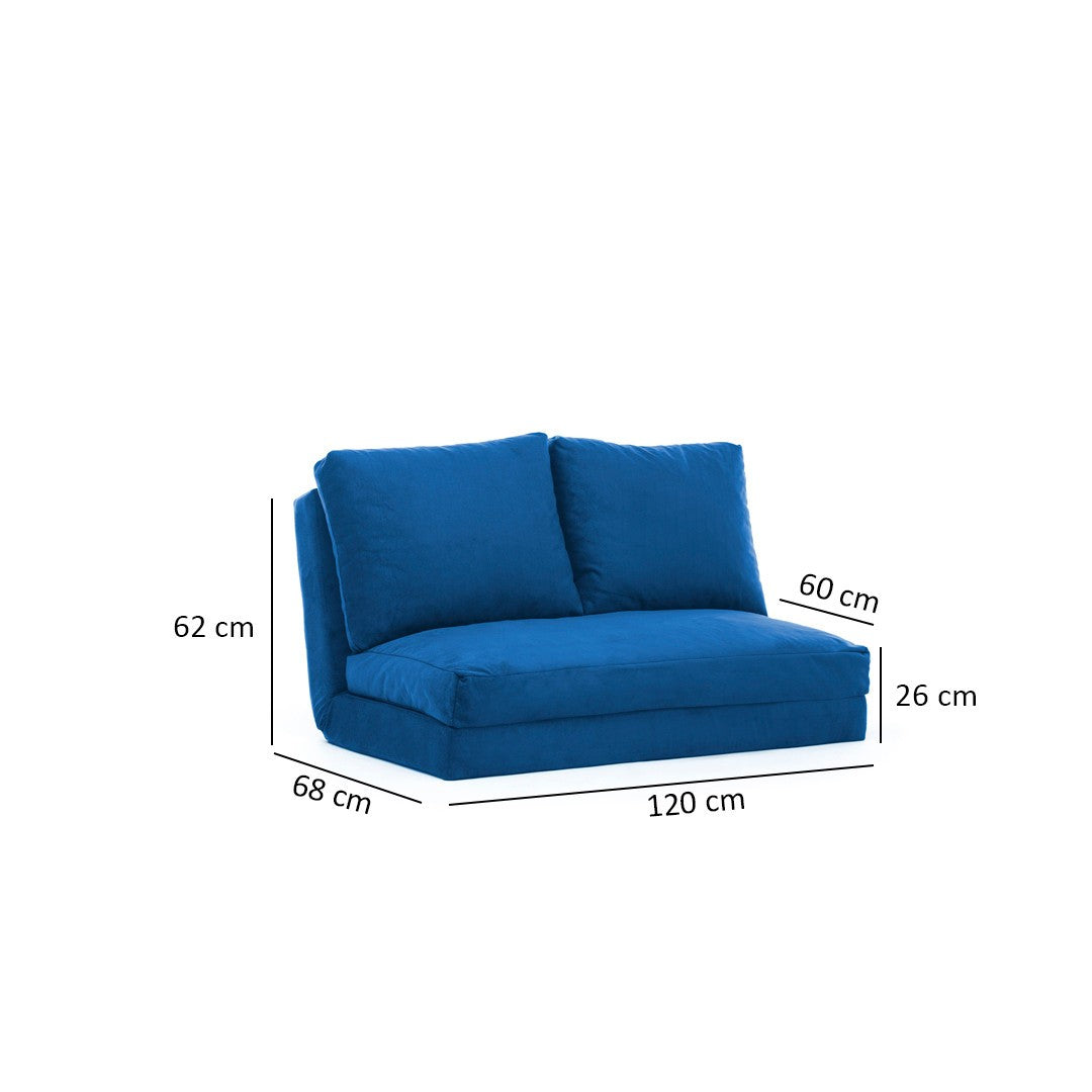 Taida Blue Two-Seater Sofa Bed