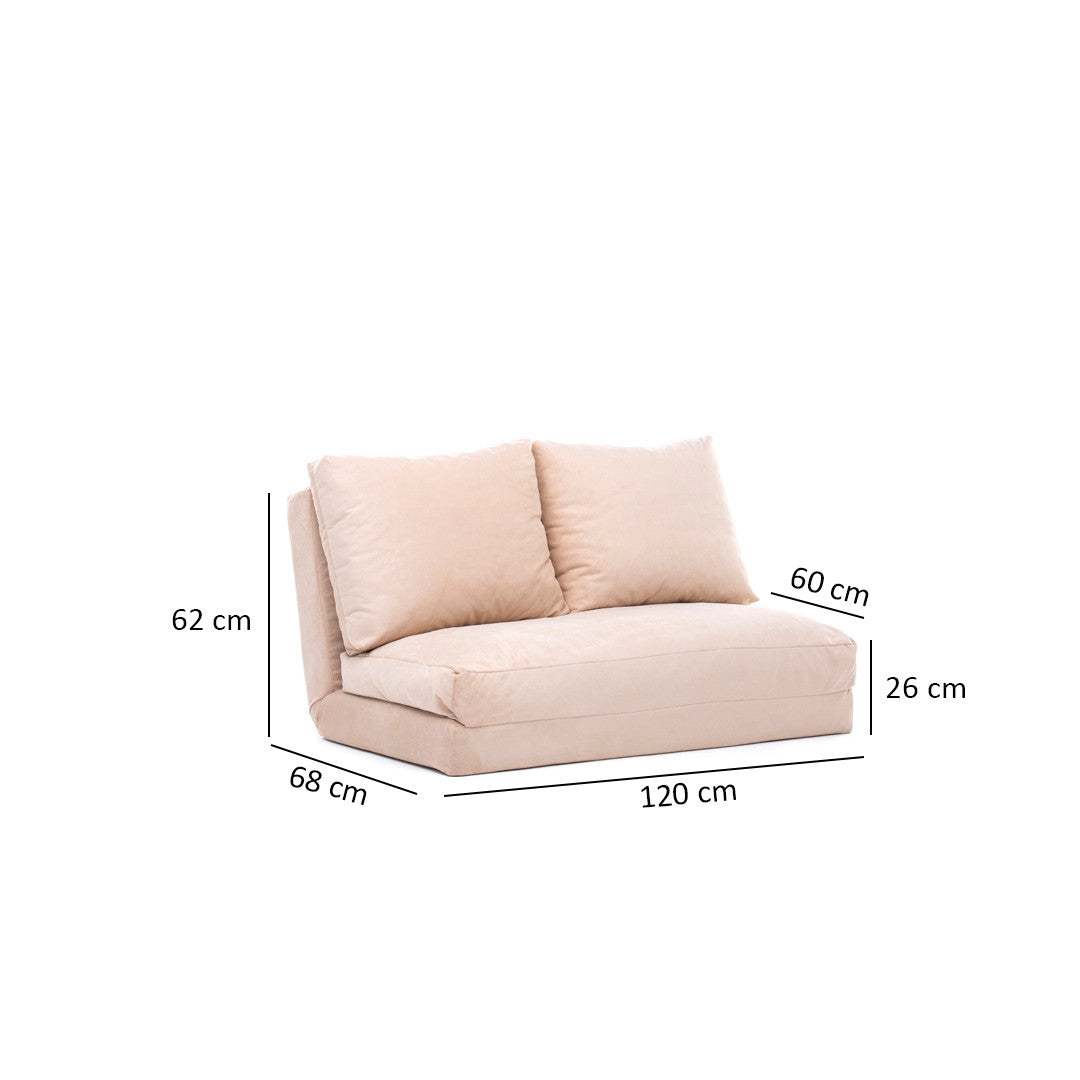 Taida Cream Two-Seater Sofa Bed