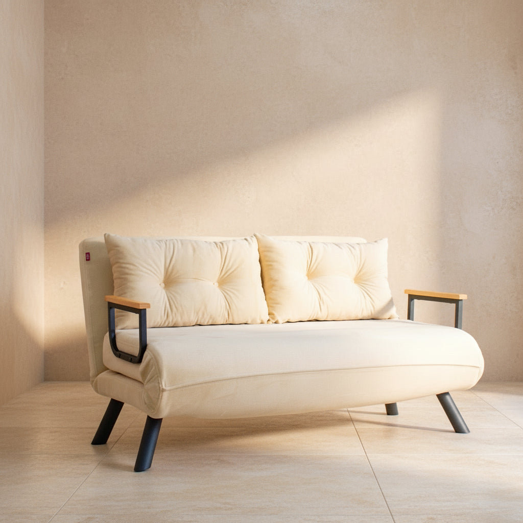 Sando 2-Seater Cream Two-Seater Sofa Bed