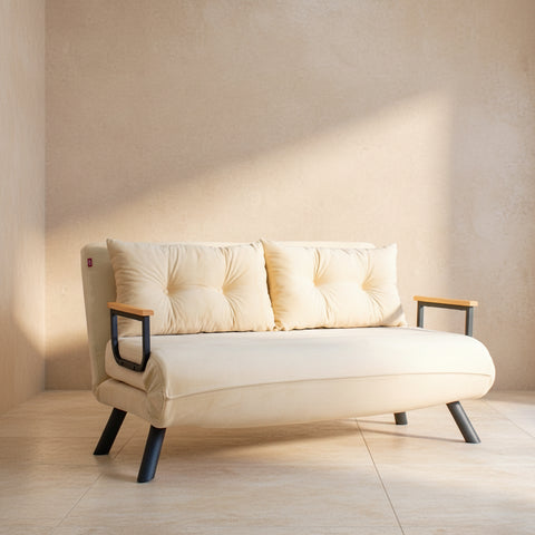 Sando 2-Seater Cream Two-Seater Sofa Bed