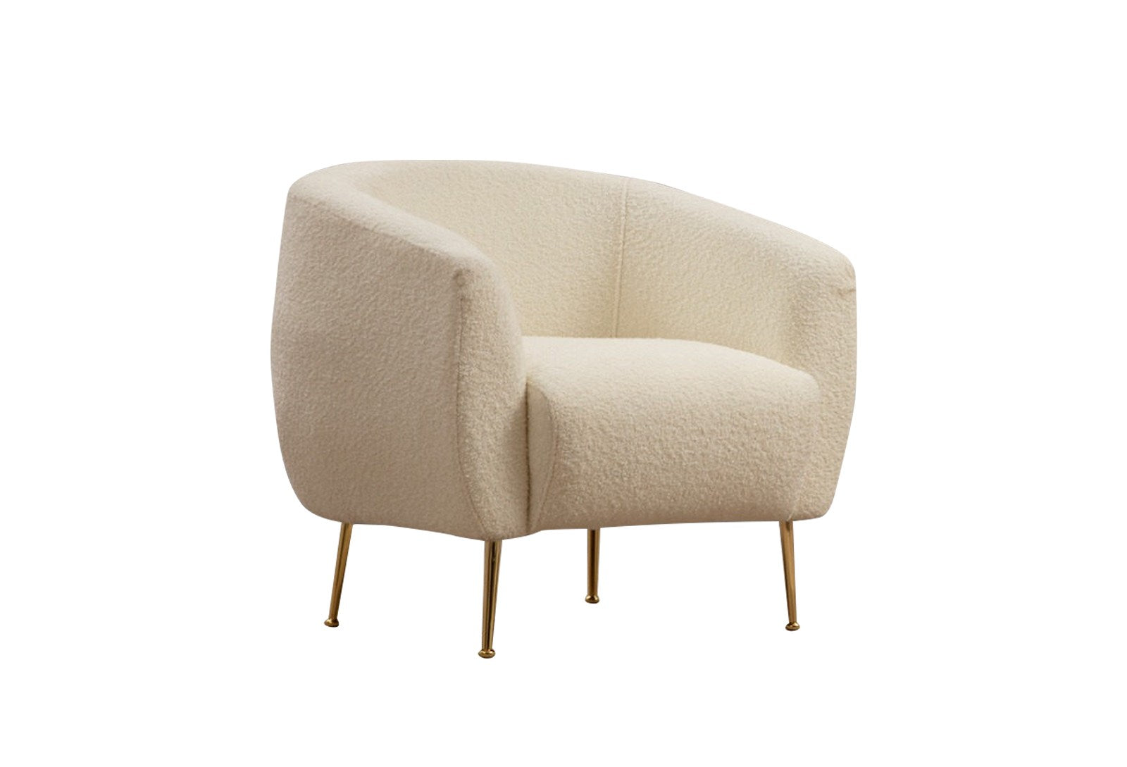 Eses Cream Bouclette  Wing Chair – Designer Lounge Armchair