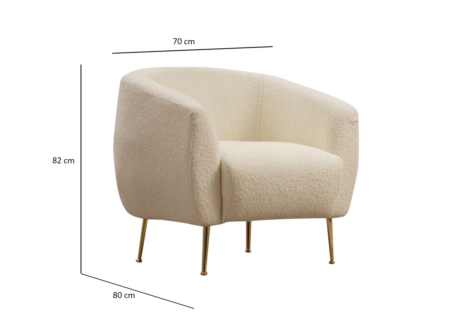 Eses Cream Bouclette  Wing Chair – Designer Lounge Armchair