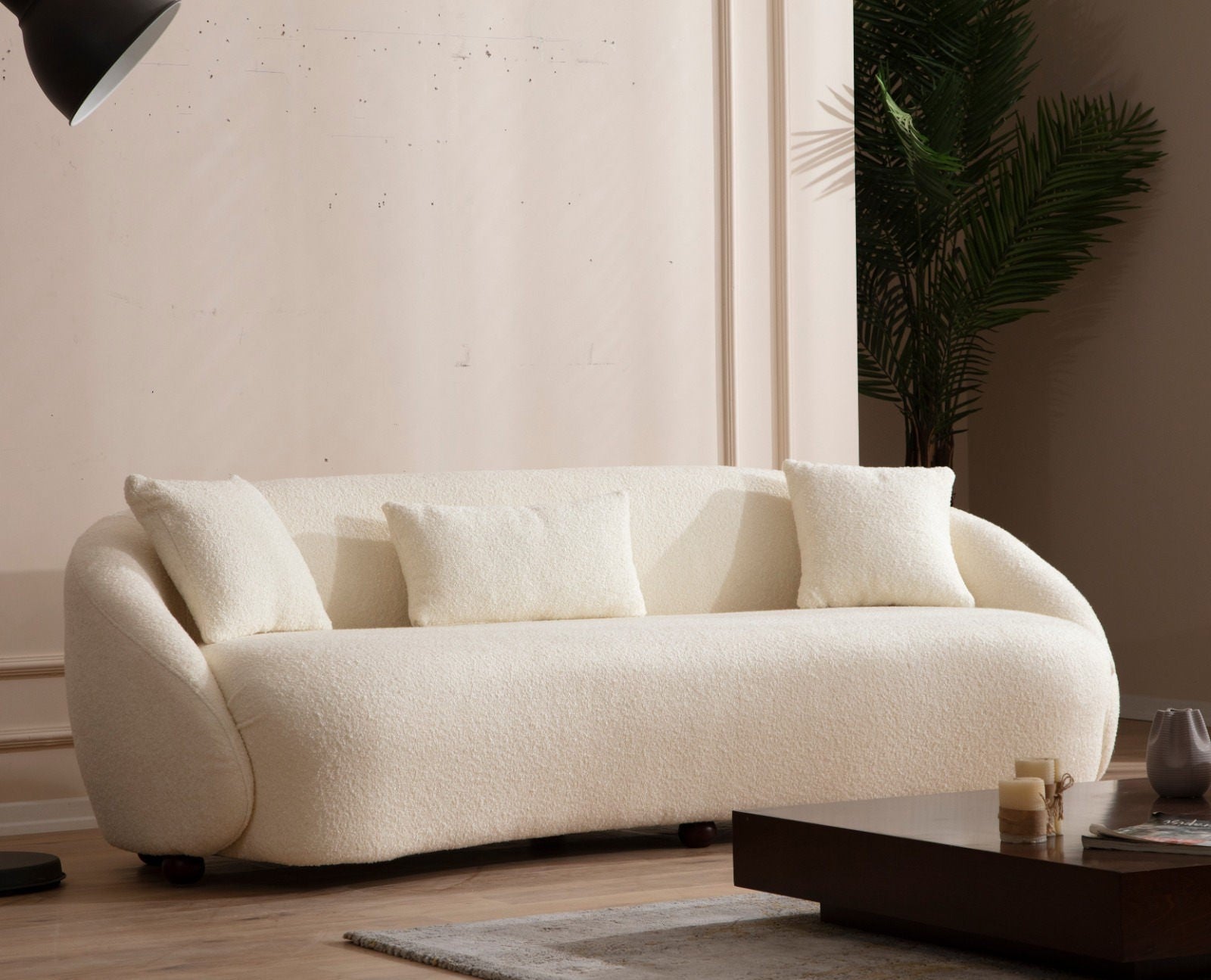 Napoli Cream 3 Seater Sofa Curved Comfortable Modern sofa