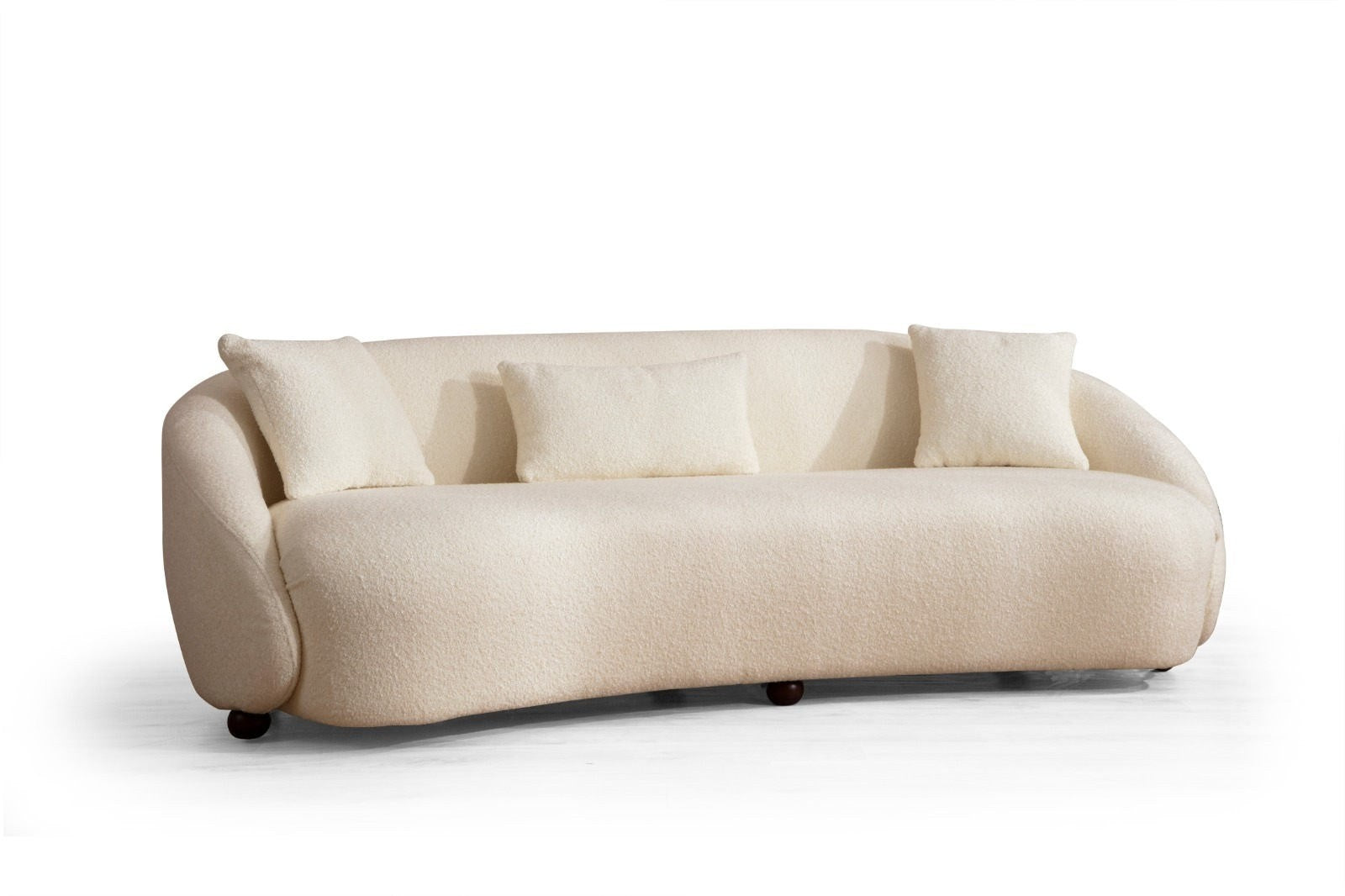 Napoli Cream 3 Seater Sofa | Curved Comfortable Modern sofa