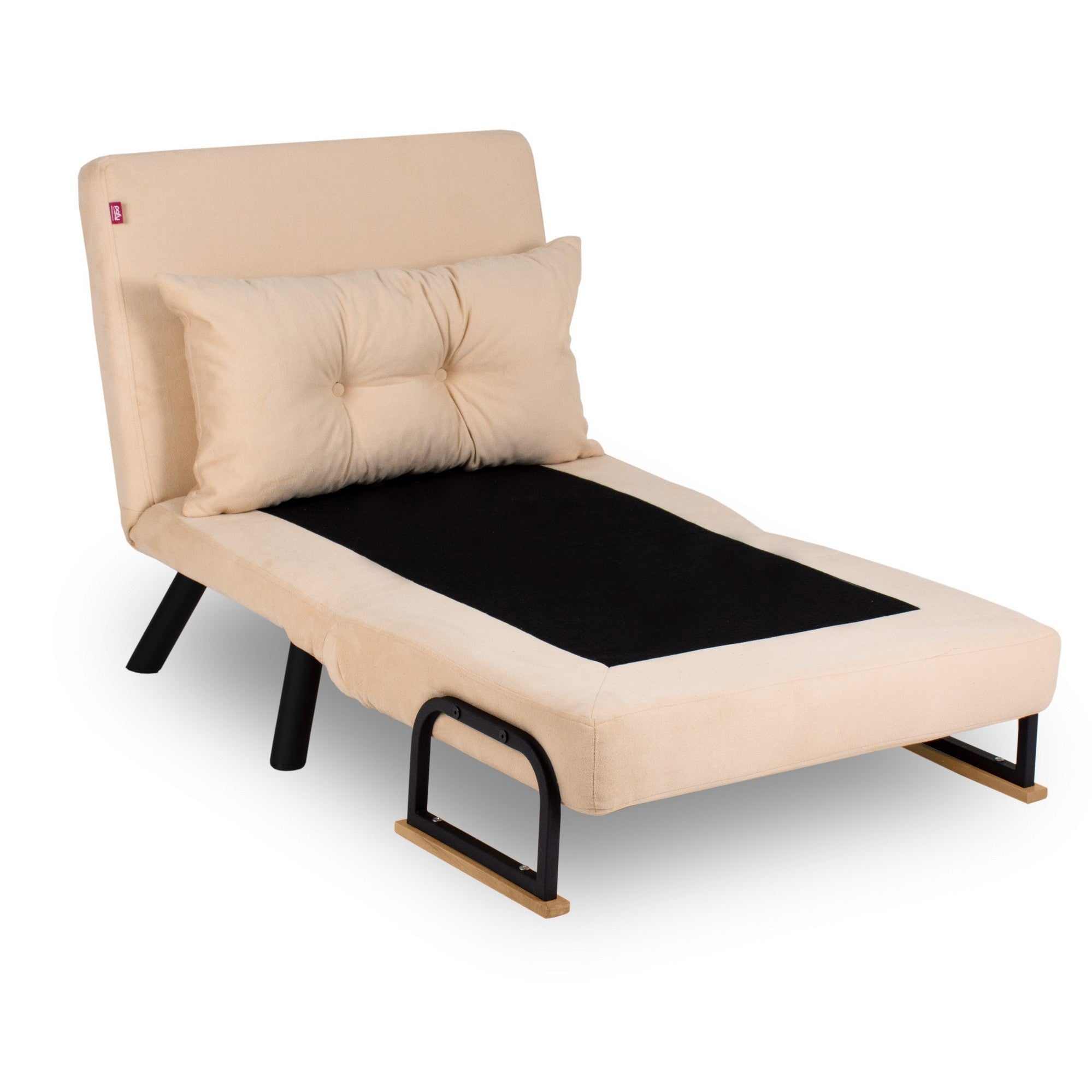 Sando 1 Seater Sofa Bed - Cream Fabric- Single Sofa Bed for Guests