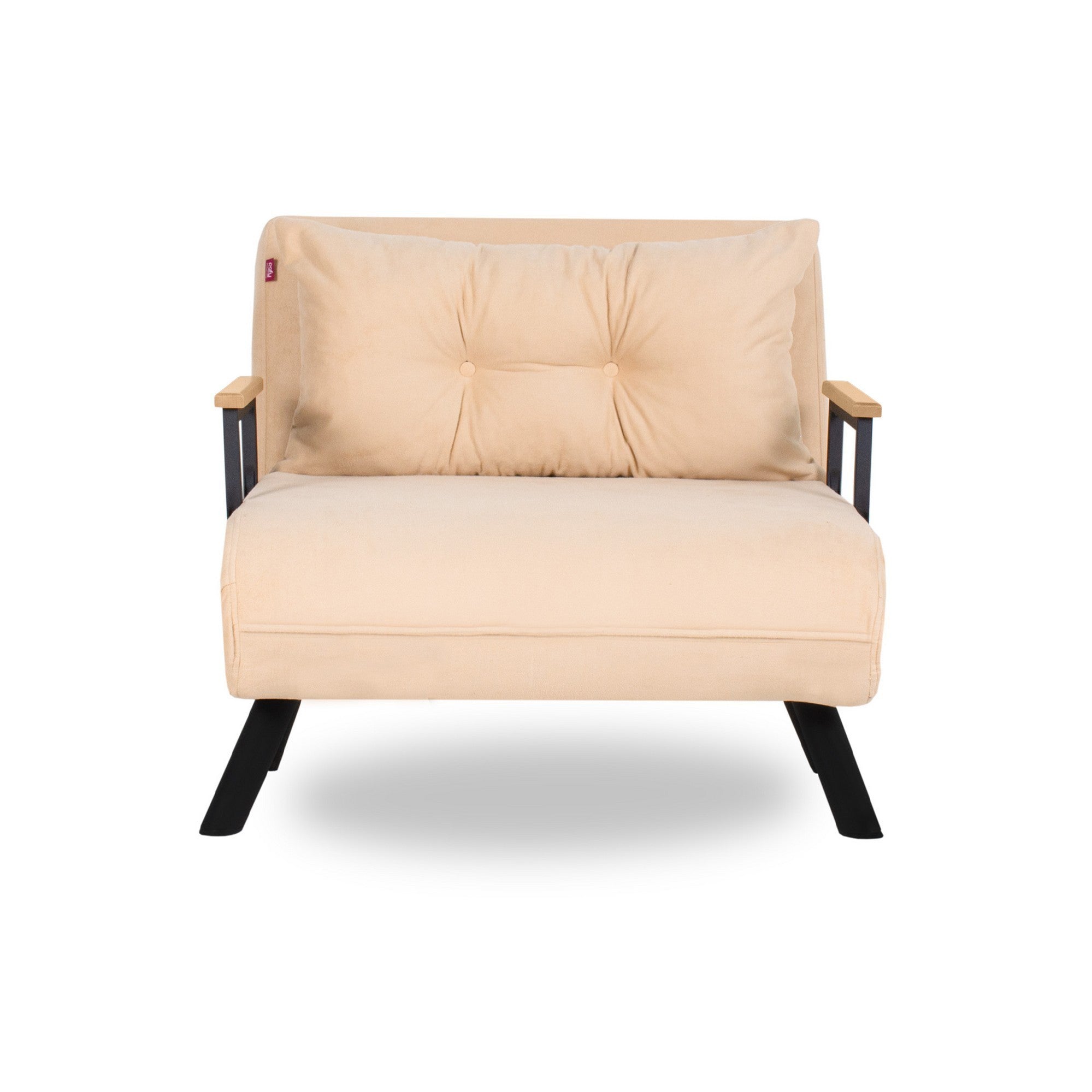 Sando 1 Seater Sofa Bed - Cream Fabric- Single Sofa Bed for Guests