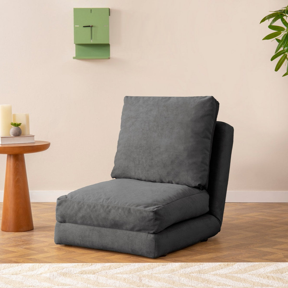 Taida 1 Seater Sofa Bed Grey ffabric Single Sofa Bed for Guests