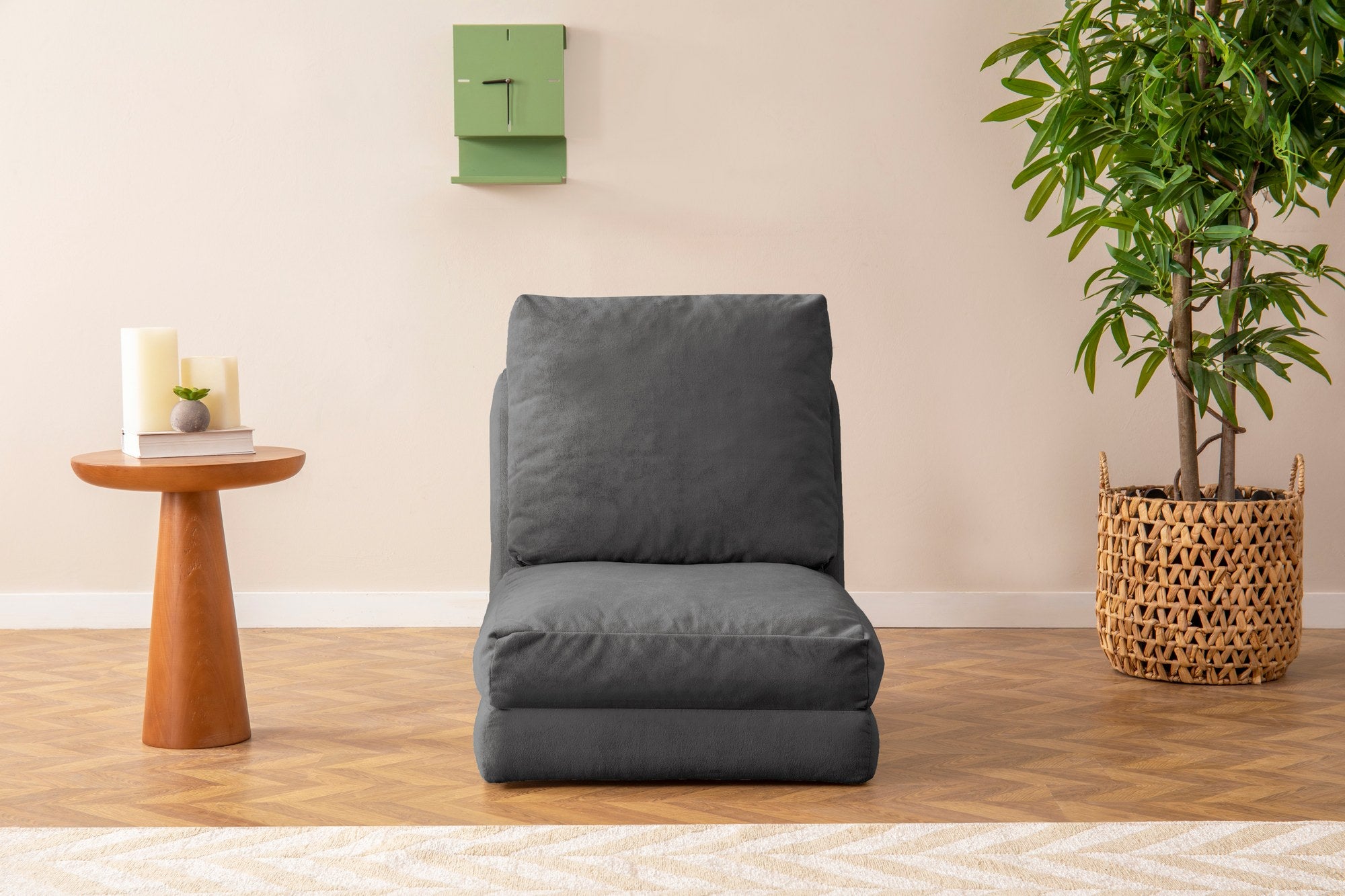 Taida 1 Seater Sofa Bed - Grey ffabric | Single Sofa Bed for Guests