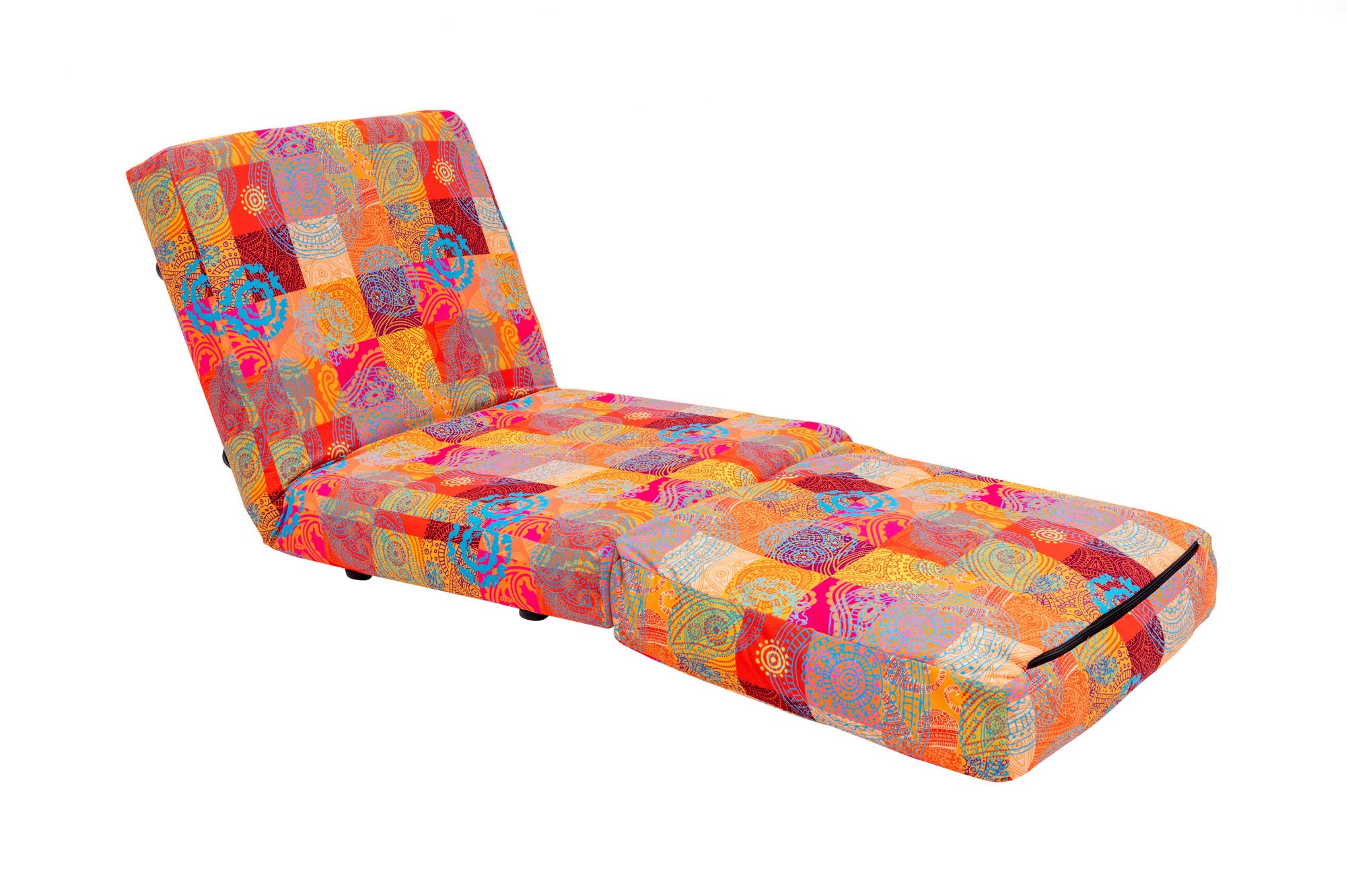 Taida – Multicolor 1 Seater Sofa Bed - Patchwork Fabric |