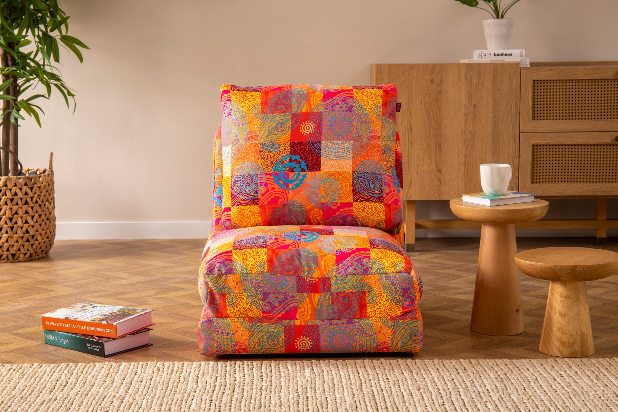 Taida – Multicolor 1 Seater Sofa Bed - Patchwork Fabric |