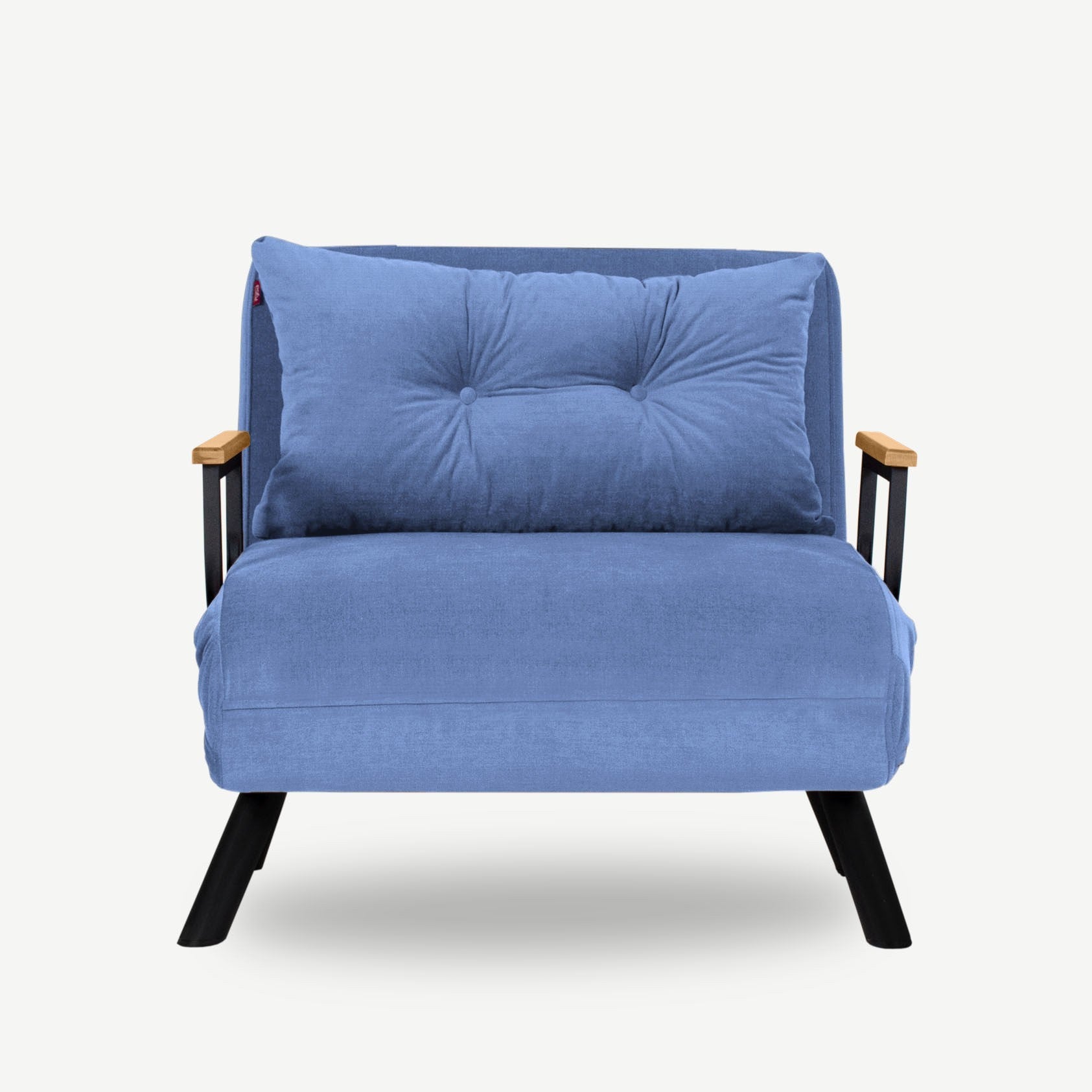 Sando  1 Seater Sofa Bed - Blue Fabric | Single Sofa Bed for Guests