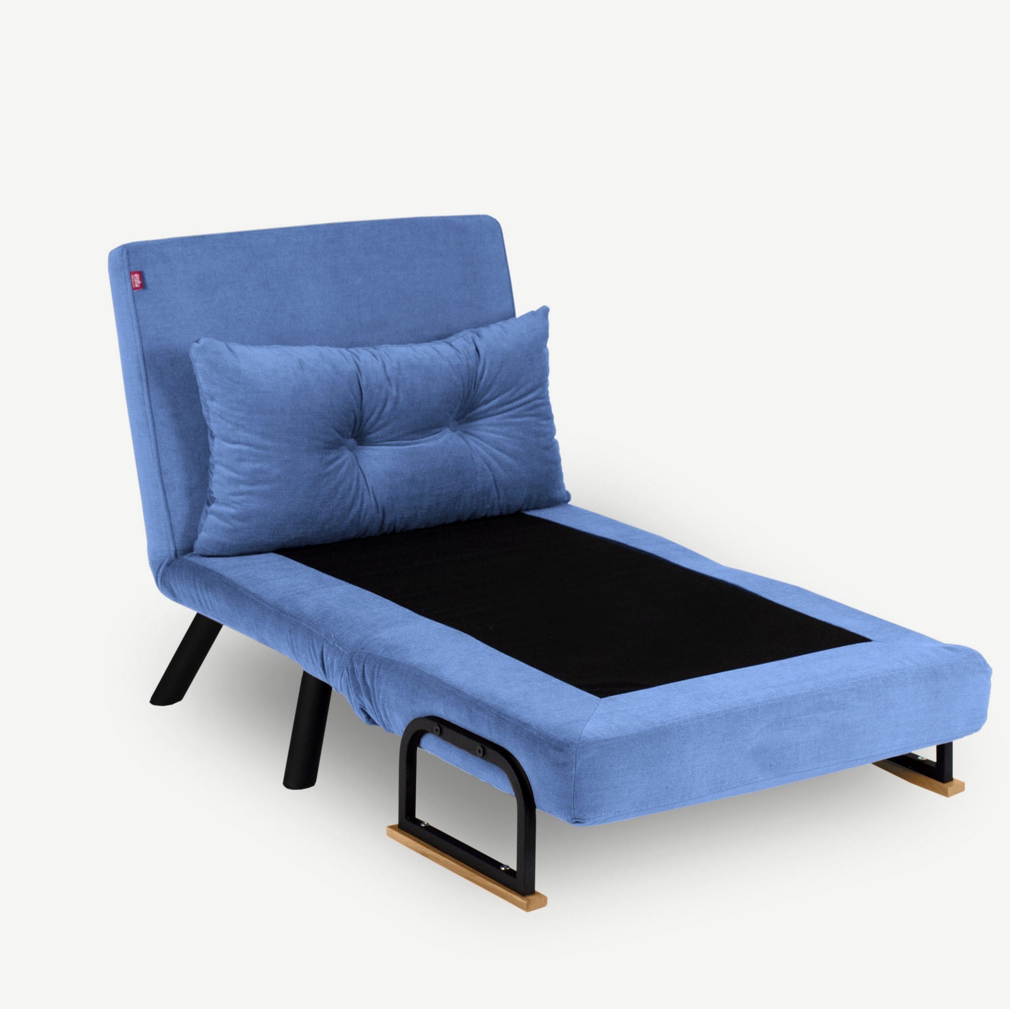 Sando  1 Seater Sofa Bed - Blue Fabric | Single Sofa Bed for Guests