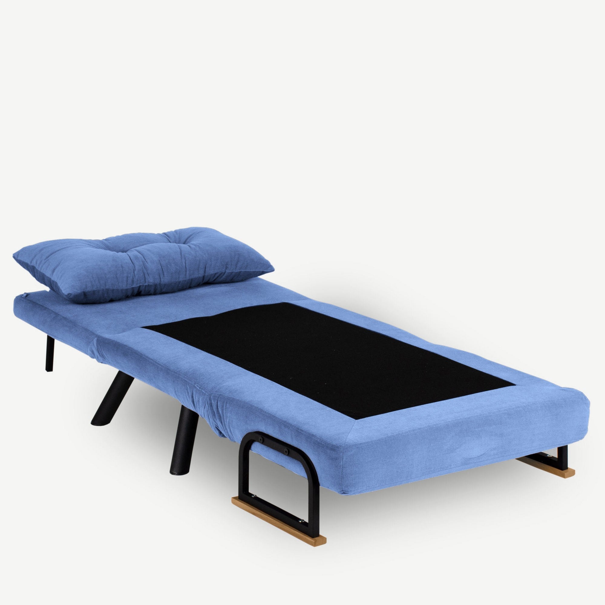 Sando  1 Seater Sofa Bed - Blue Fabric | Single Sofa Bed for Guests
