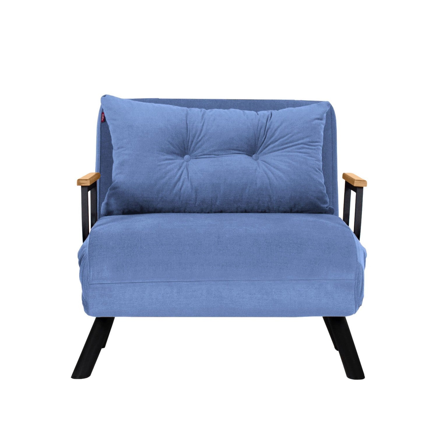 Sando  1 Seater Sofa Bed - Blue Fabric | Single Sofa Bed for Guests