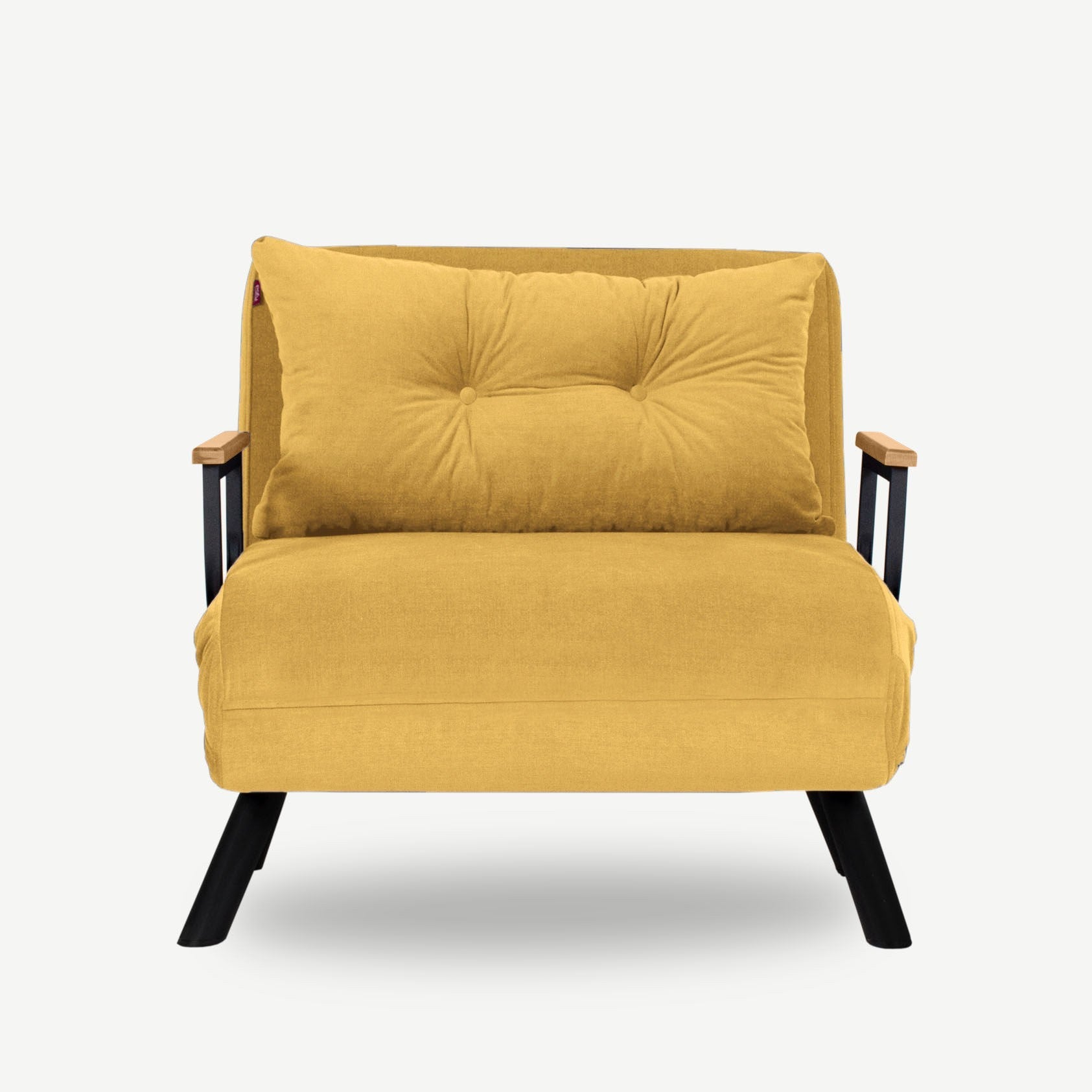 Sando  1 Seater Sofa Bed - Mustard Fabric| Single Sofa Bed for Guests