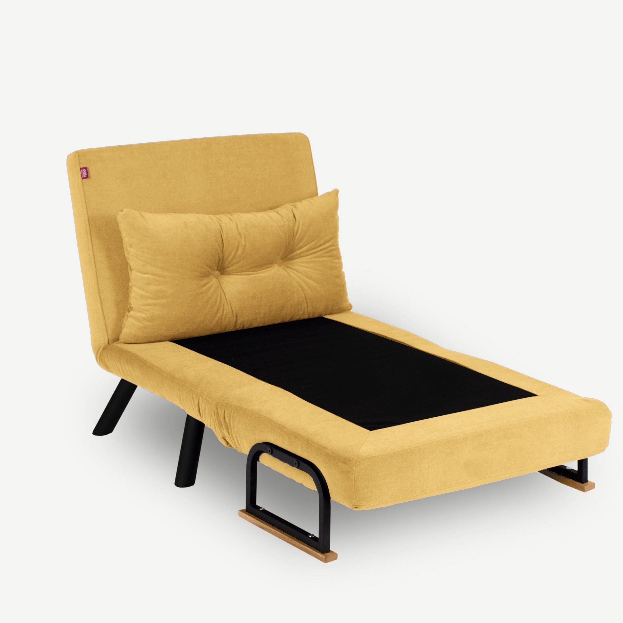 Sando  1 Seater Sofa Bed - Mustard Fabric| Single Sofa Bed for Guests
