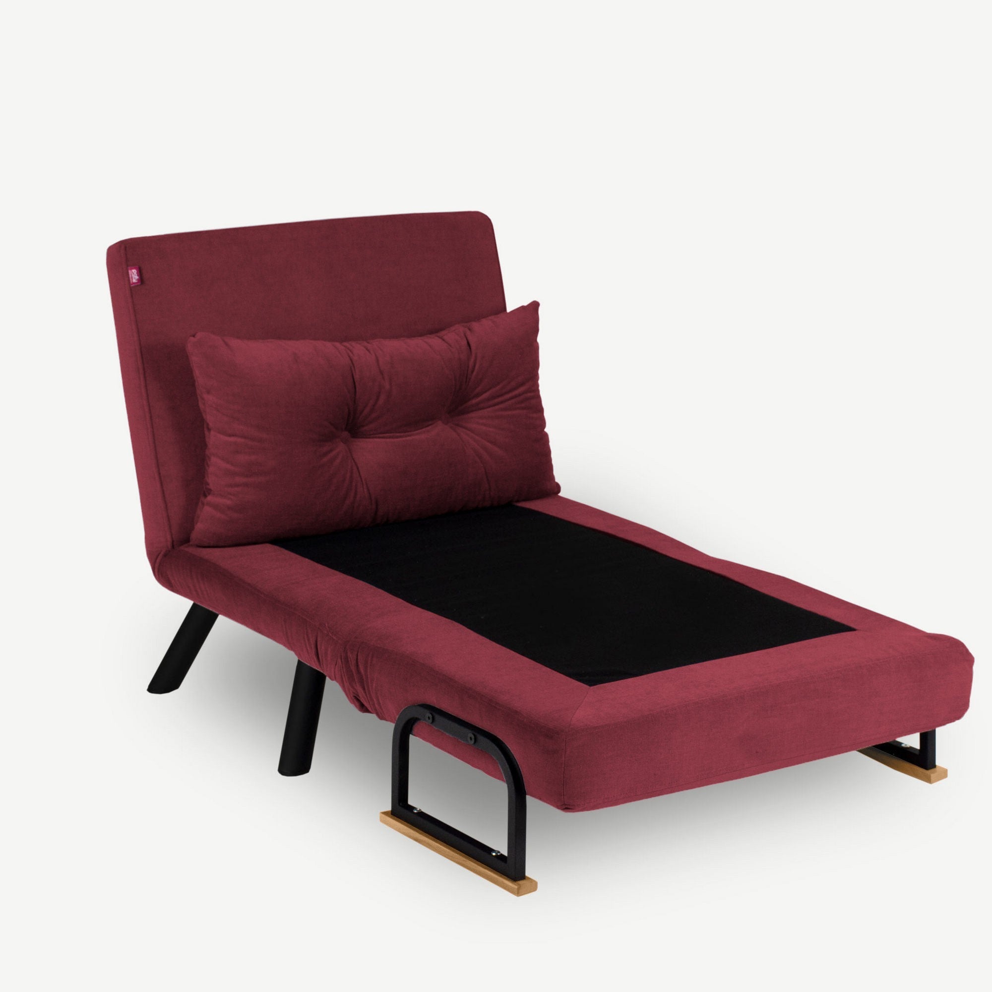 Sando – 1 Seater Sofa Bed - Maroon fabric| Single Sofa Bed for Guests