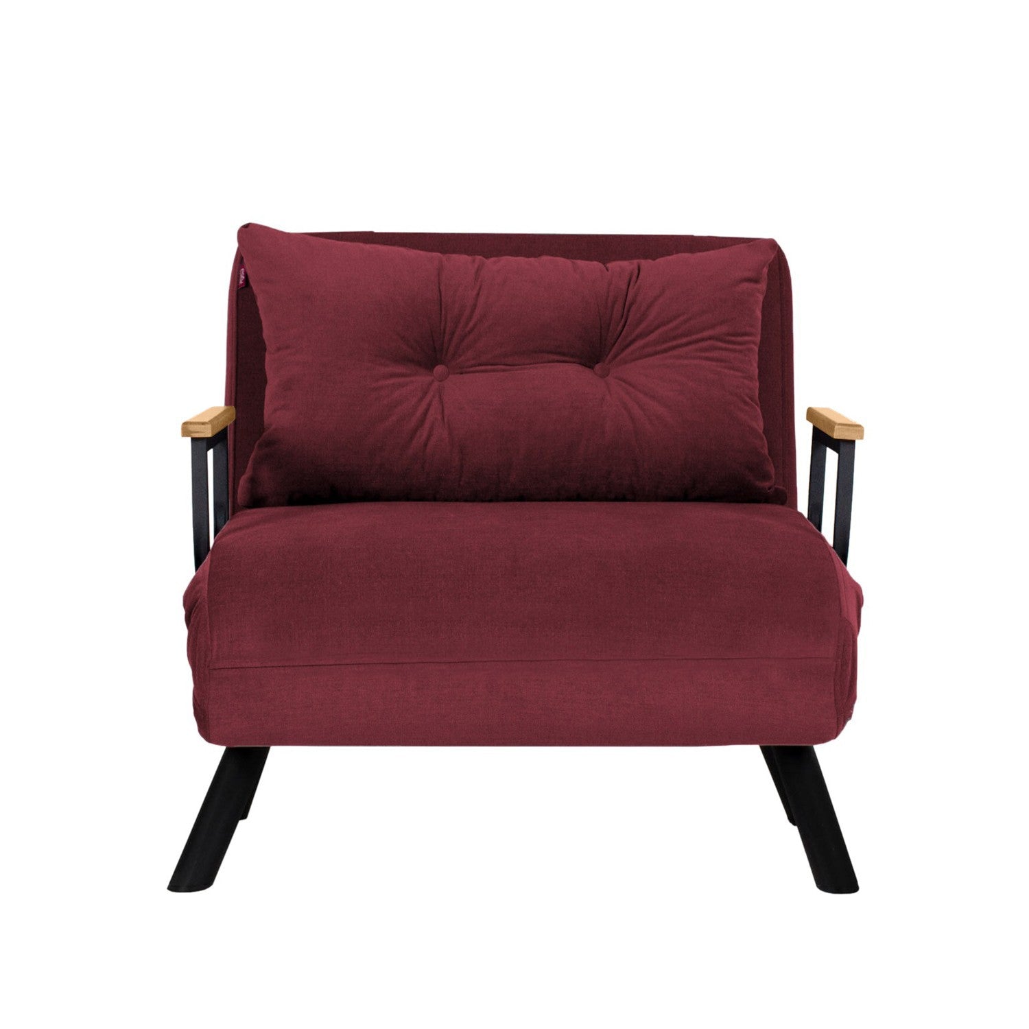 Sando – 1 Seater Sofa Bed - Maroon fabric| Single Sofa Bed for Guests