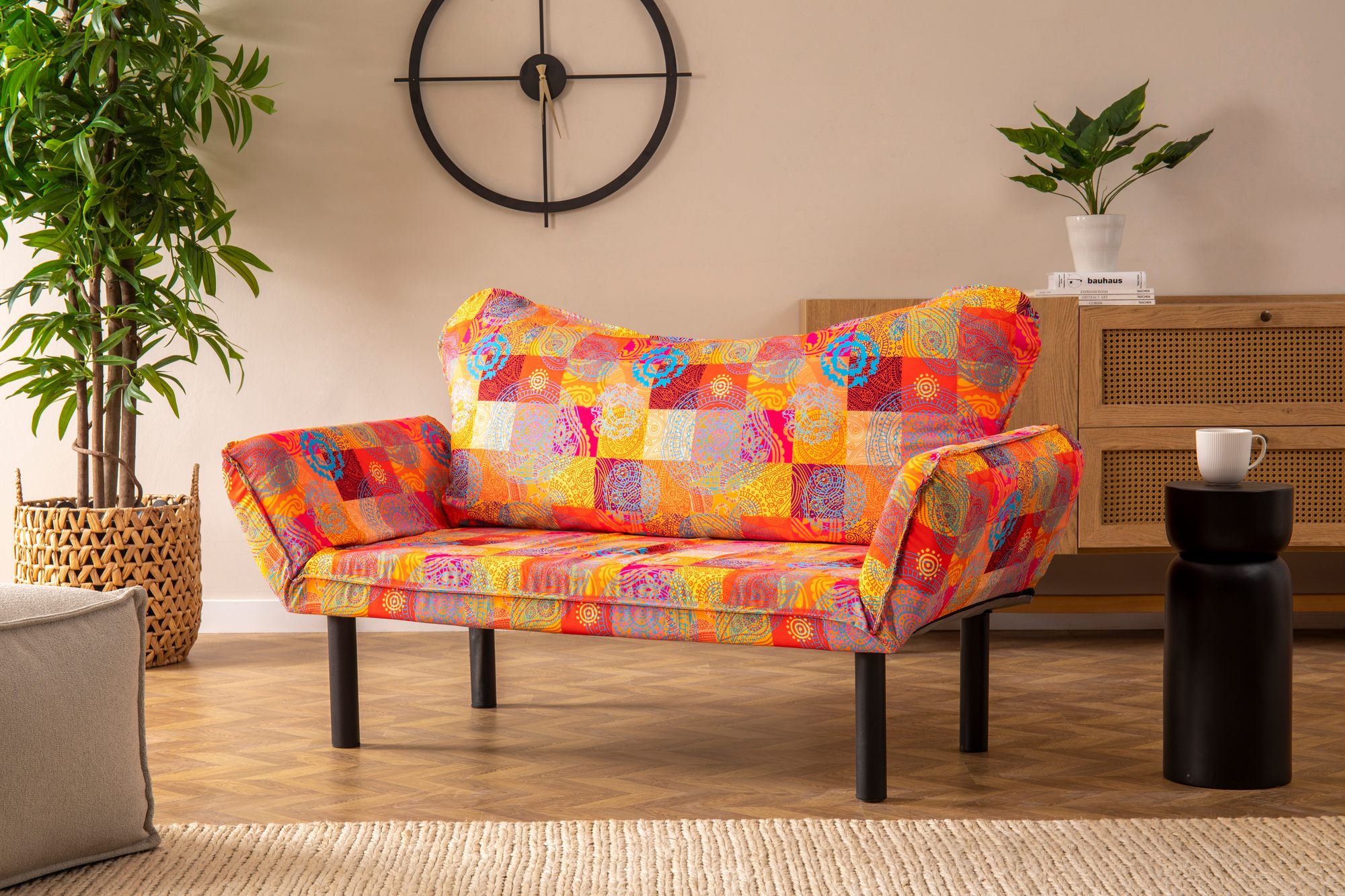 Chatto - Patchwork Multicolor Two-Seater Sofa Bed