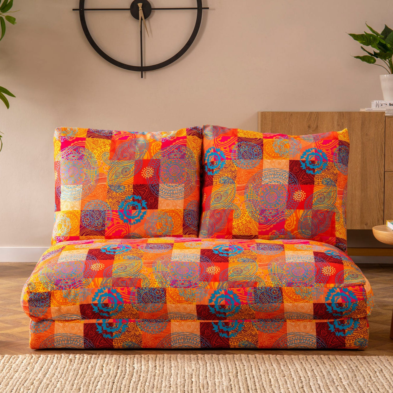 Taida - Patchwork Multicolor Two-Seater Sofa Bed