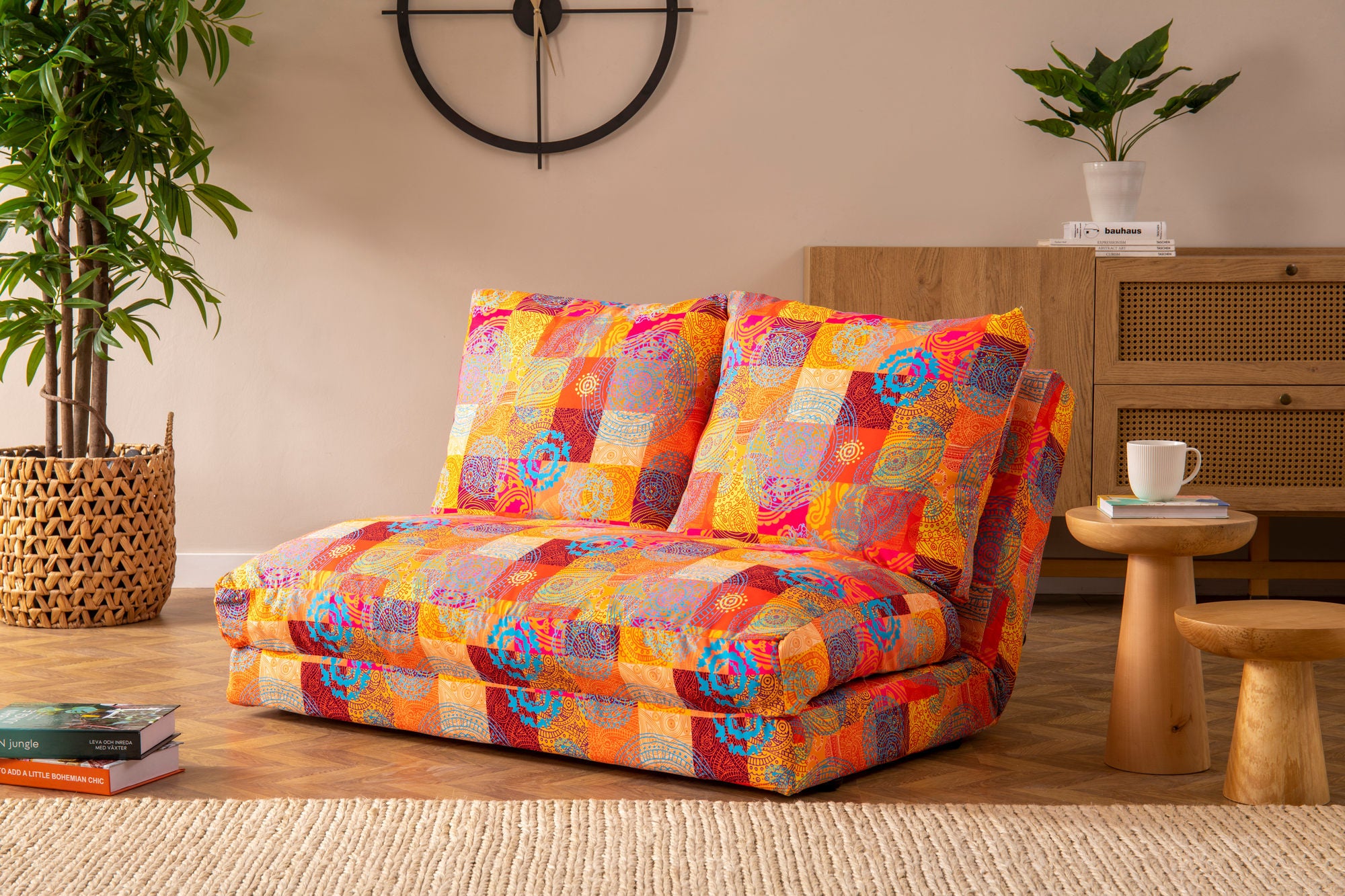 Taida - Patchwork Multicolor Two-Seater Sofa Bed