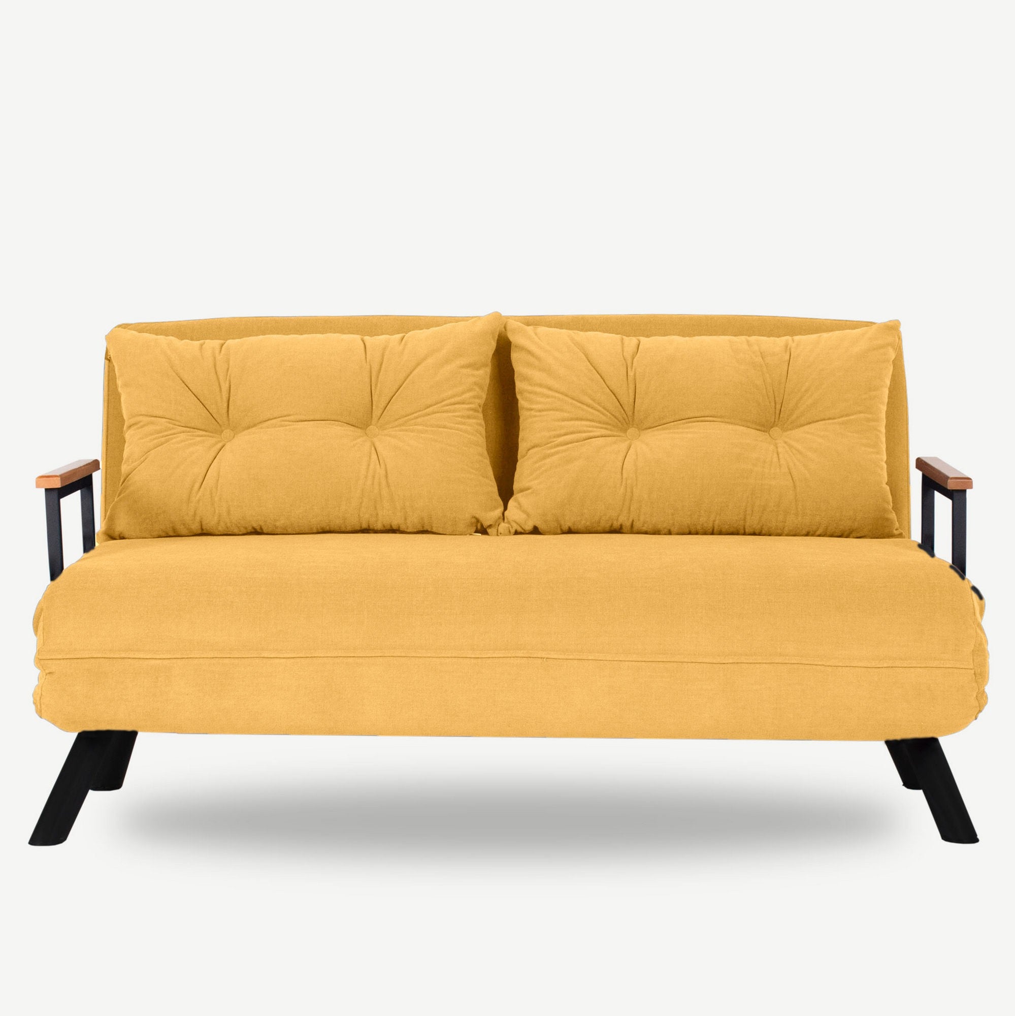 Sando 2-Seater Mustard Two-Seater Sofa Bed