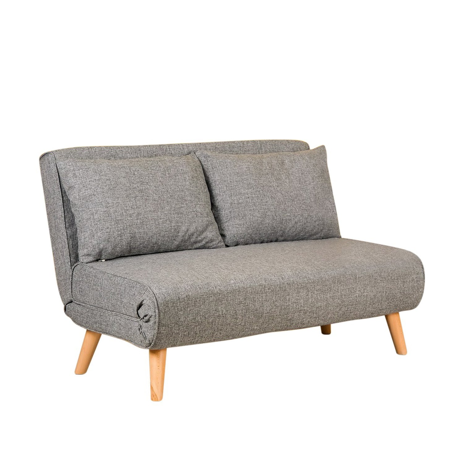 Folding 2-Seater - Light Grey  Two-Seater Sofa Bed