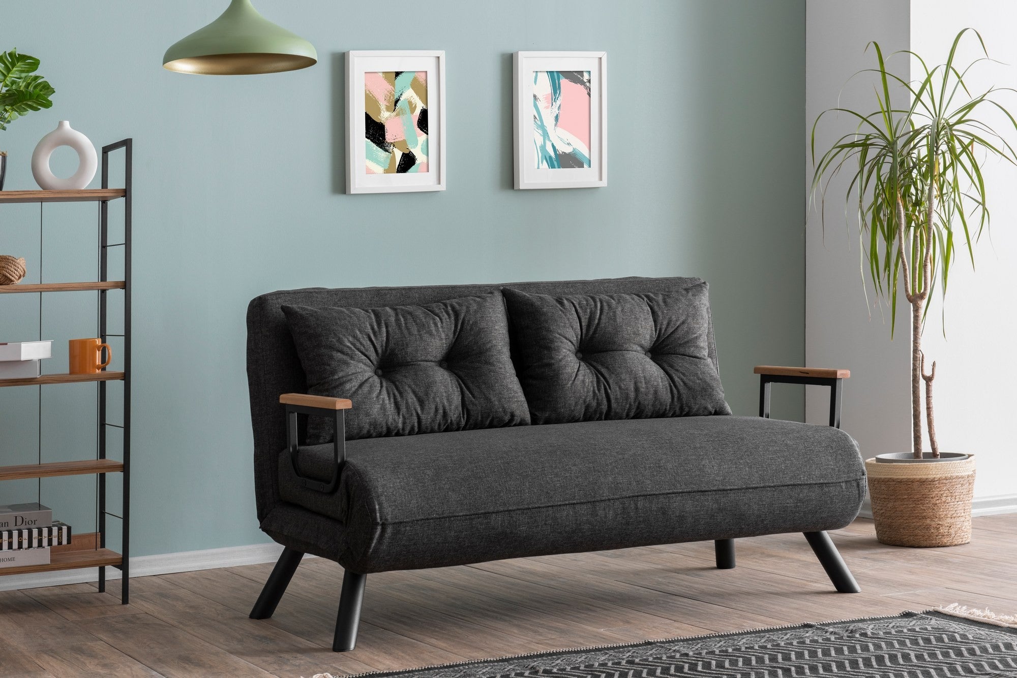 Sando 2-Seater Dark grey Two-Seater Sofa Bed