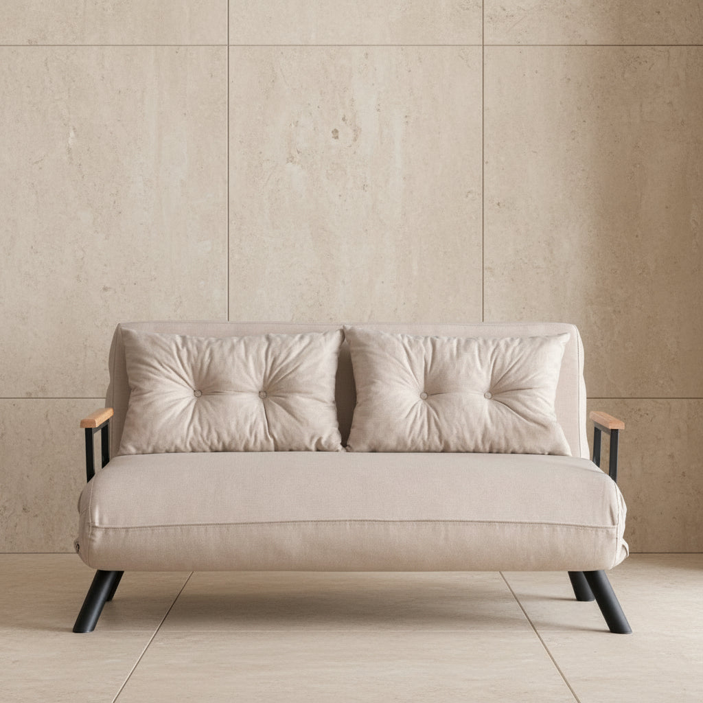 Sando v2 2-Seater Cream Two-Seater Sofa Bed