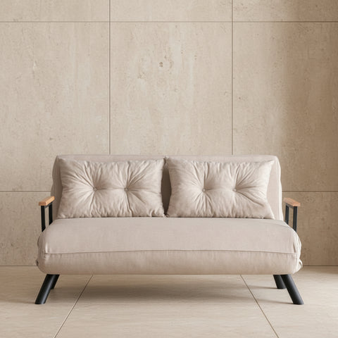 Sando v2 2-Seater Cream Two-Seater Sofa Bed