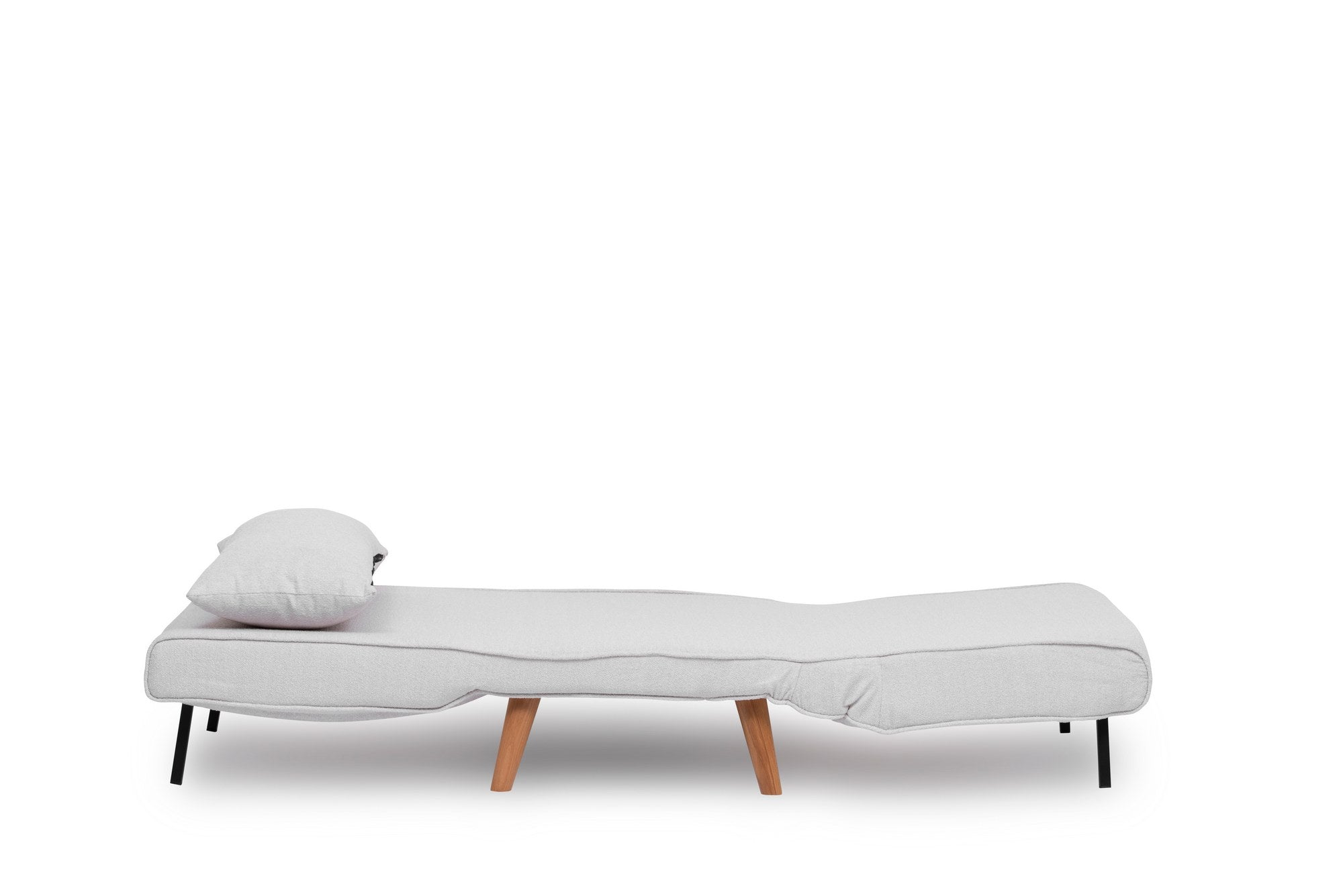 Folding –  1 Seater Sofa Bed - White Teddy Fabric | Compact Guest Bed