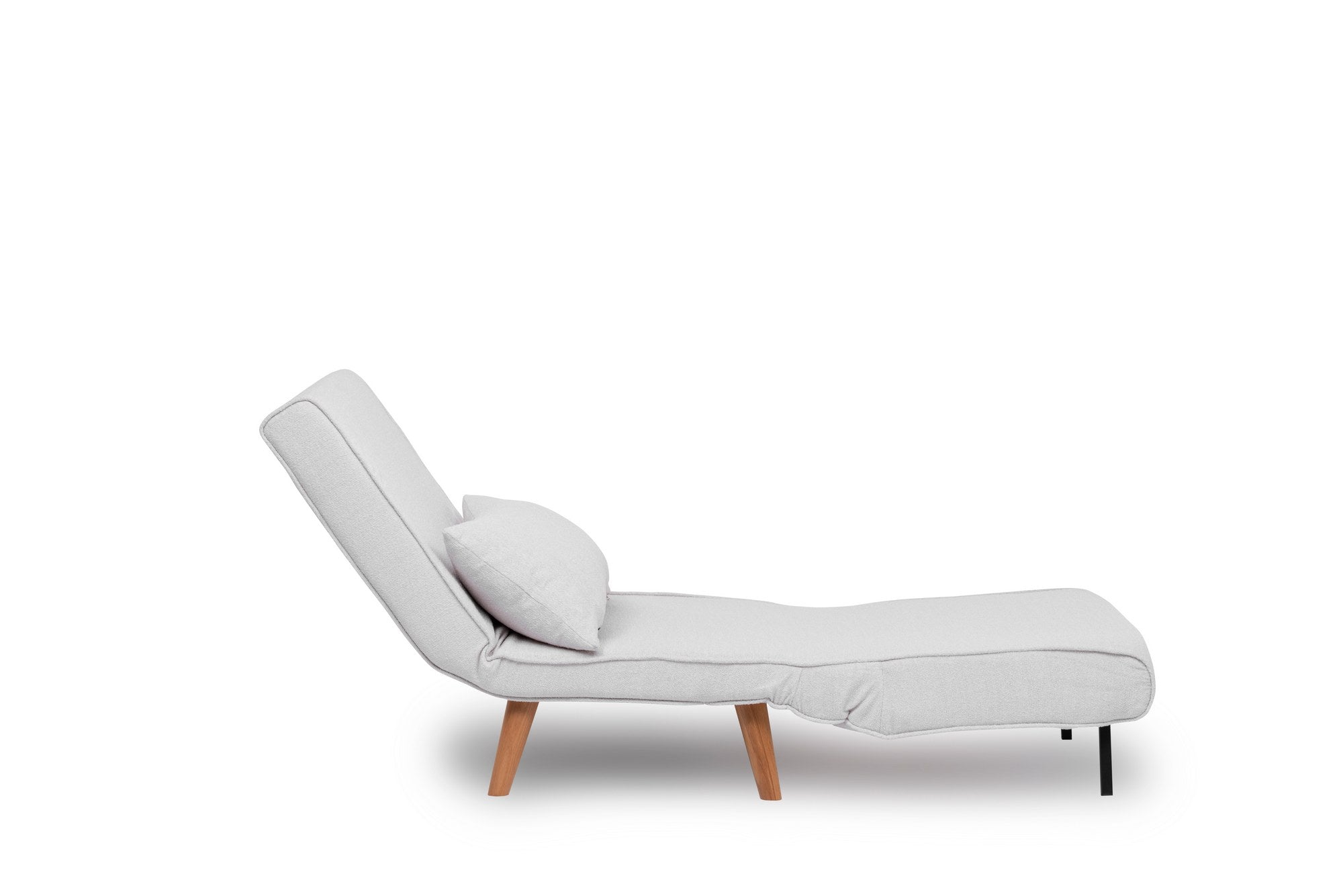 Folding –  1 Seater Sofa Bed - White Teddy Fabric | Compact Guest Bed