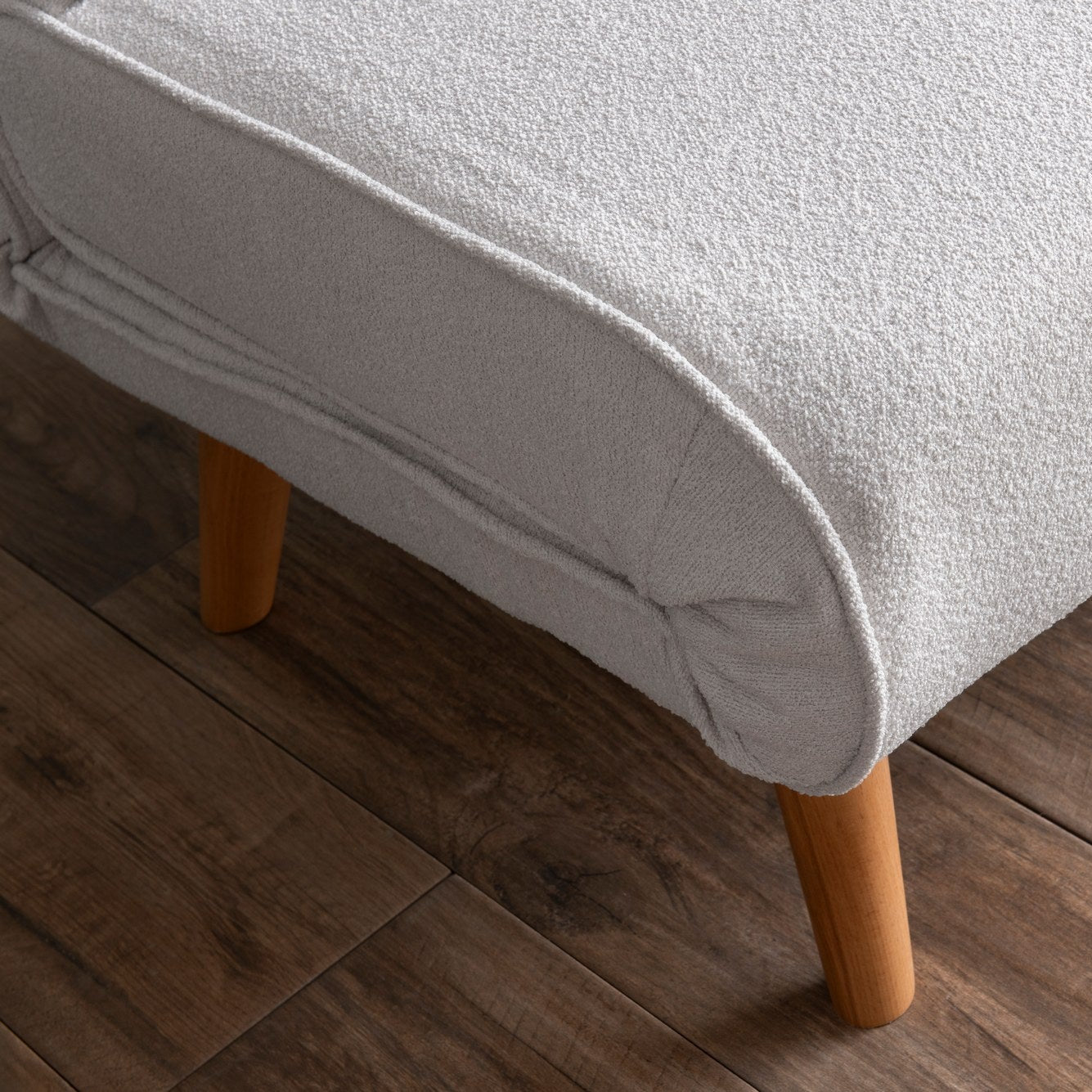 Folding –  1 Seater Sofa Bed - White Teddy Fabric | Compact Guest Bed