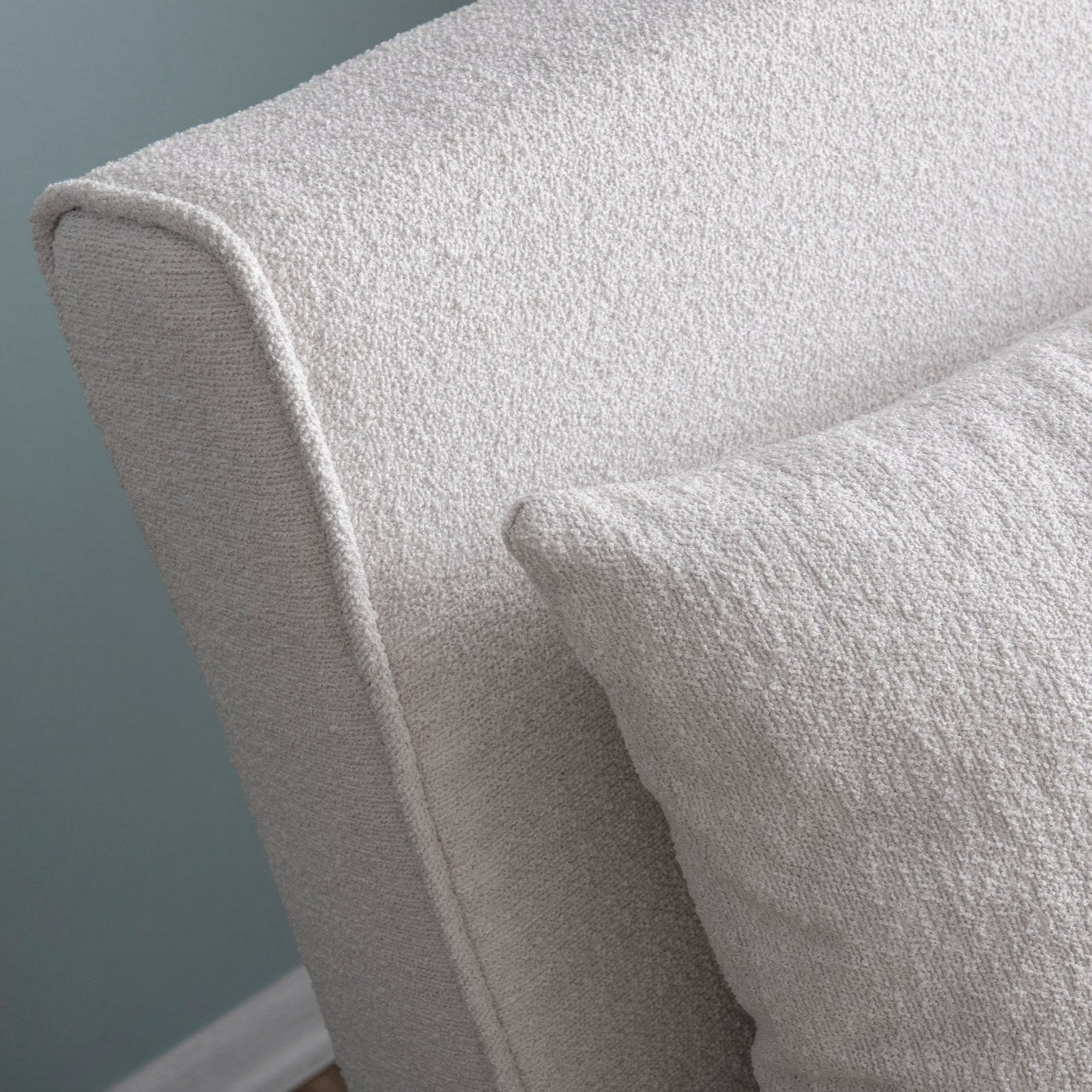 Folding –  1 Seater Sofa Bed - White Teddy Fabric | Compact Guest Bed