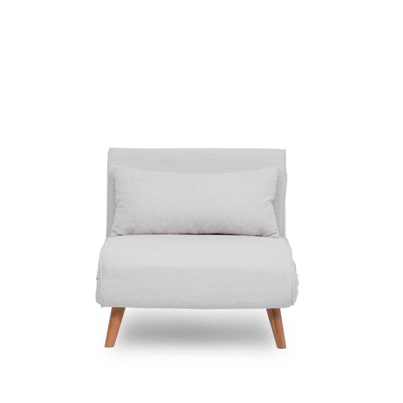 Folding –  1 Seater Sofa Bed - White Teddy Fabric | Compact Guest Bed