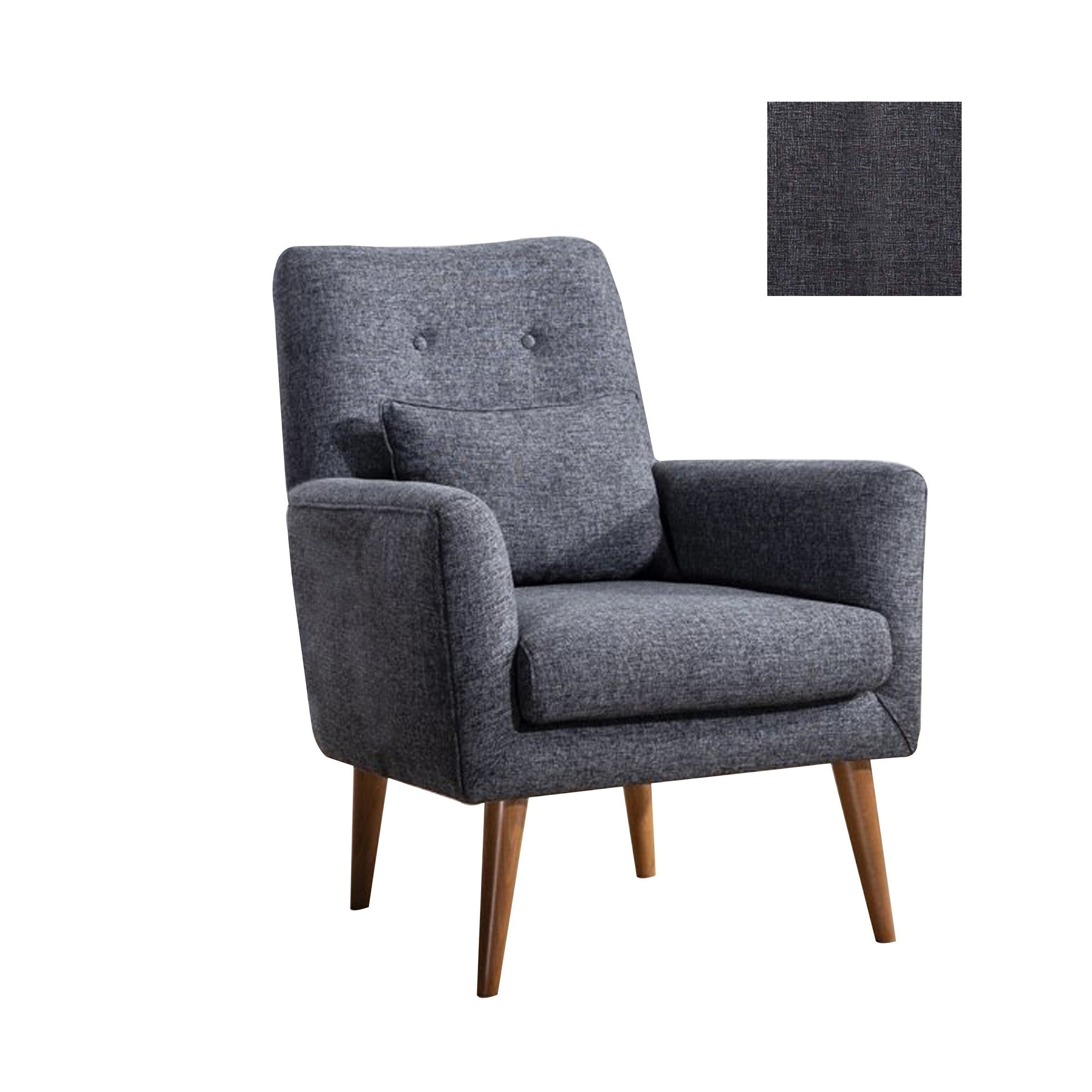 Zeni Berjer  | Dark Grey Wing Chair – Designer Lounge Armchair