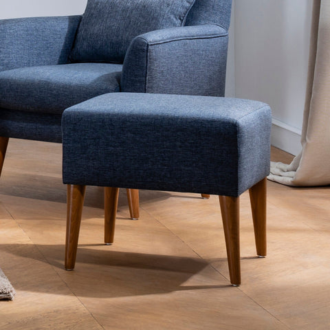 Zeni Puf  | Dark Blue Pouffe – Modern Upholstered Ottoman