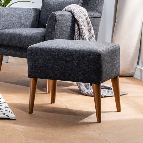 Zeni Puf - | Dark Grey Pouffe – Modern Upholstered Ottoman